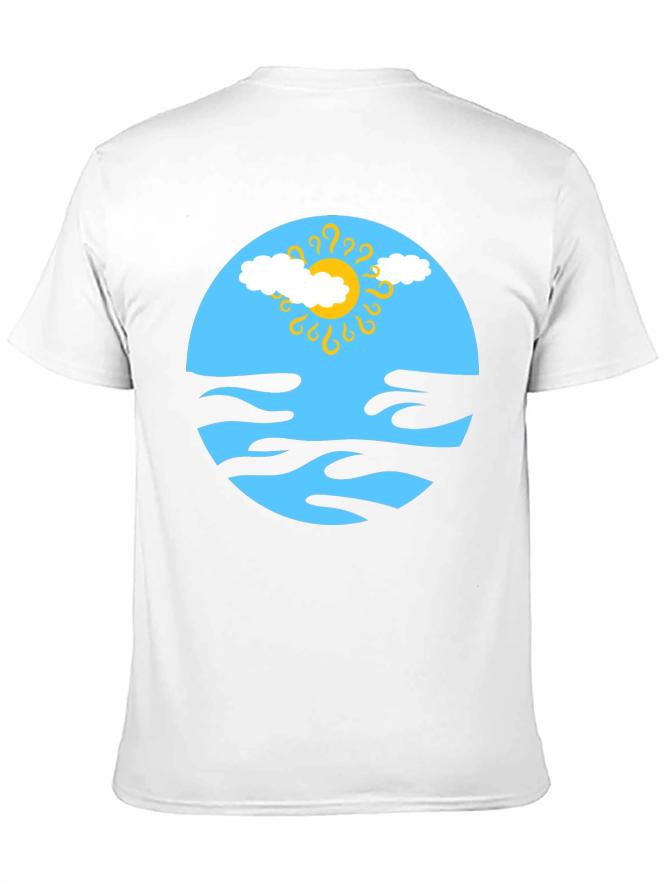 Abstract Sun & Cloud Graphic Tee - Black