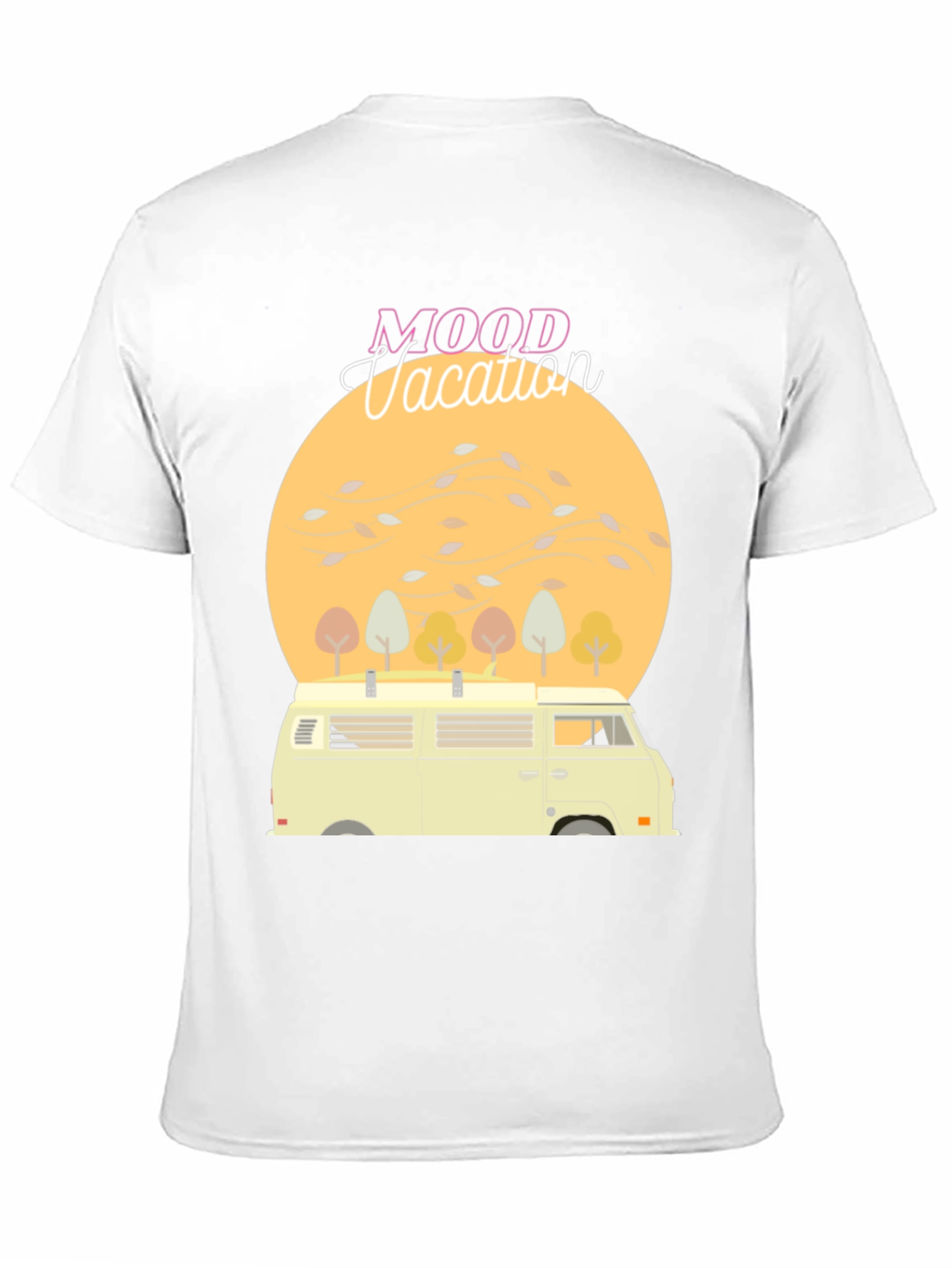 Mood Vacation Black T-Shirt Camper Van Graphic