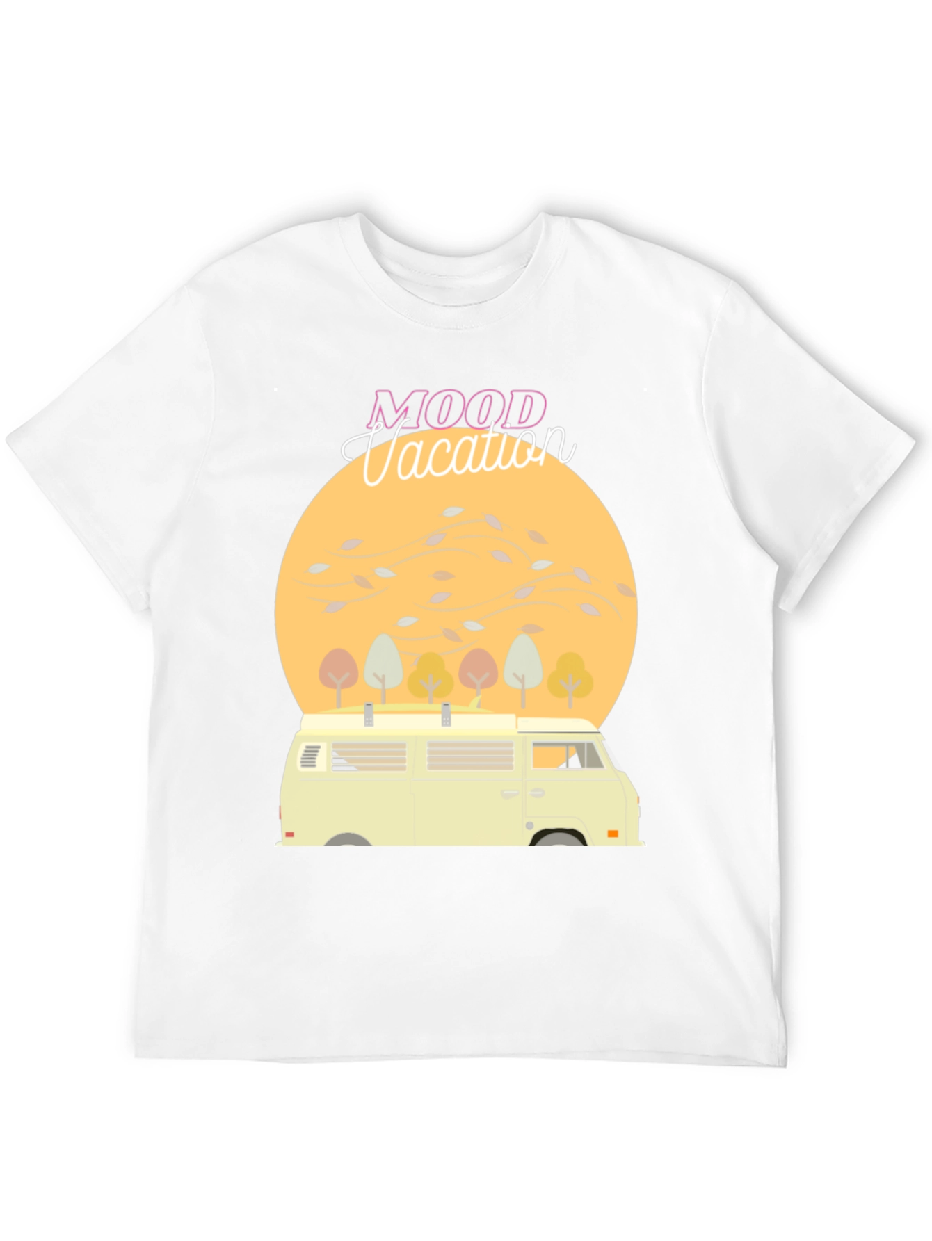 Mood Vacation Black T-Shirt Camper Van Graphic