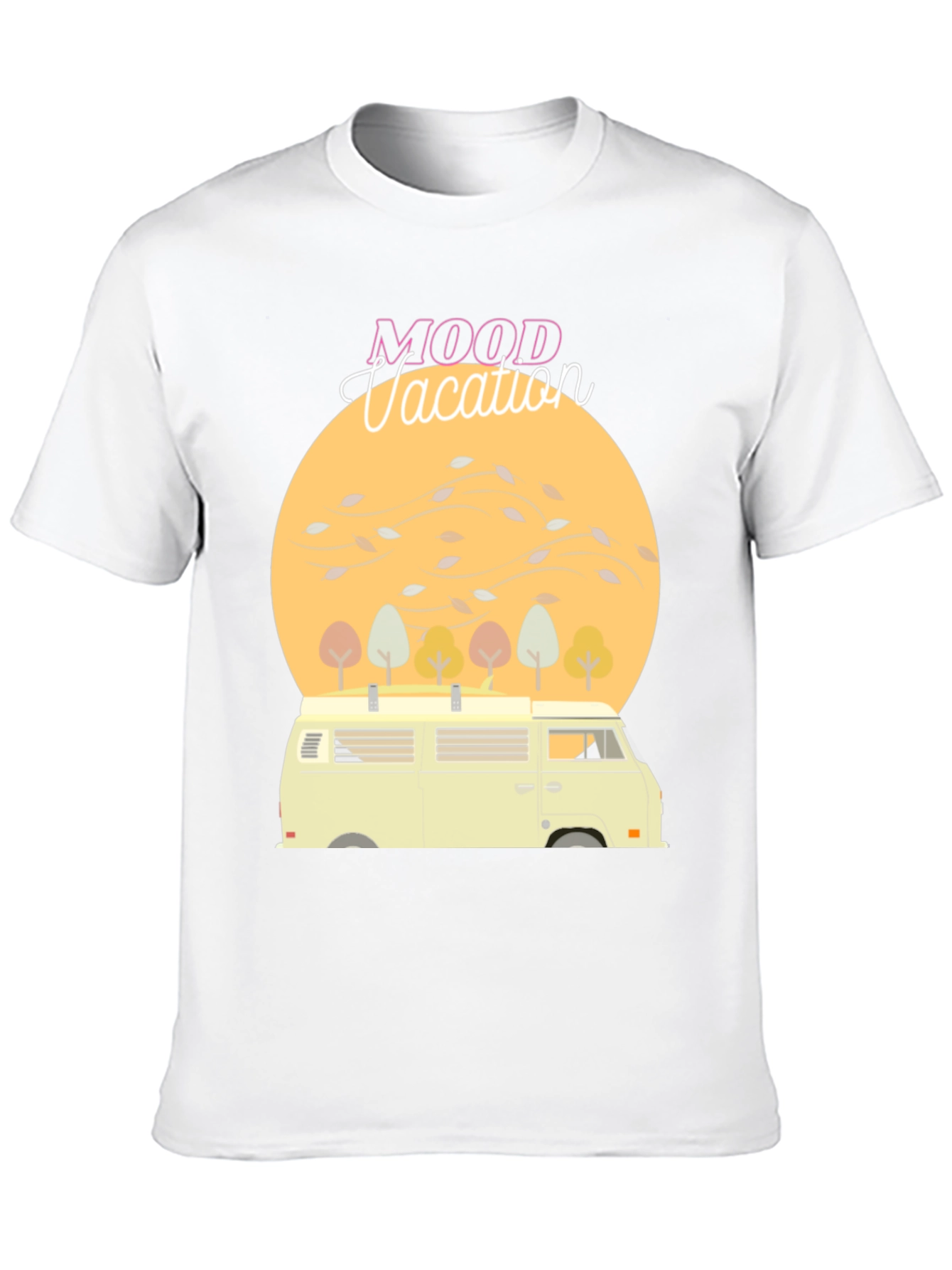 Mood Vacation Black T-Shirt Camper Van Graphic
