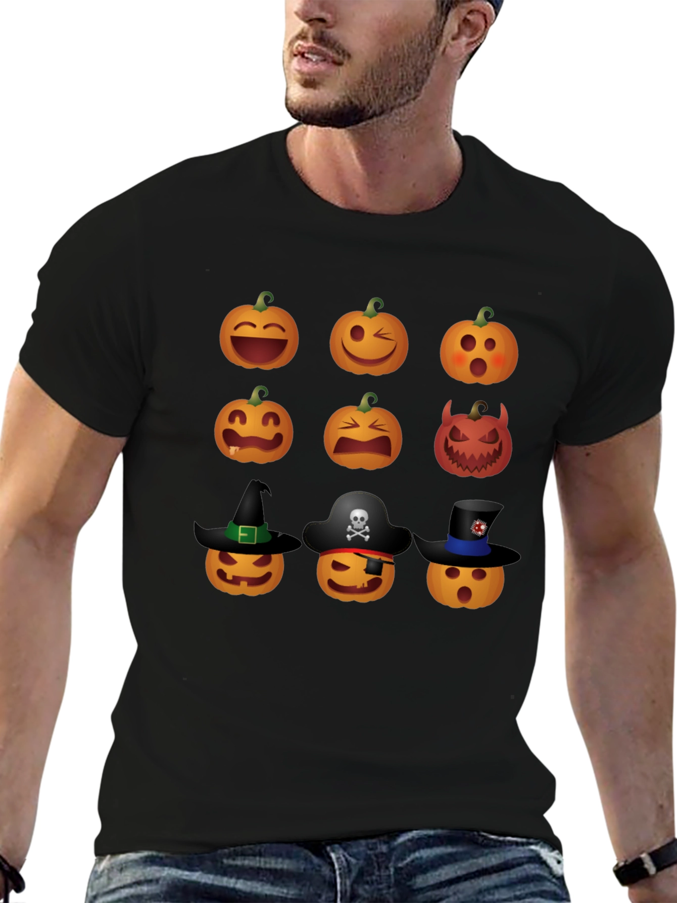 Halloween Pumpkin Emoji Graphic Tee