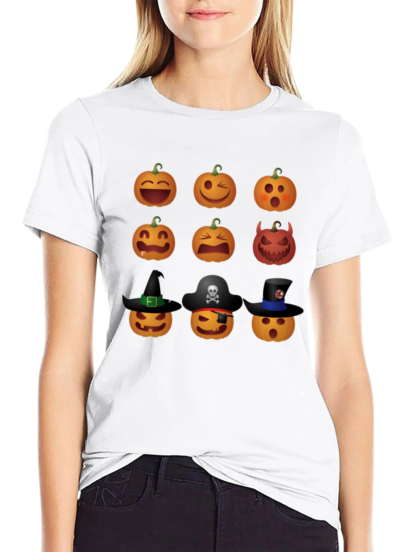 Halloween Pumpkin Emoji Graphic Tee