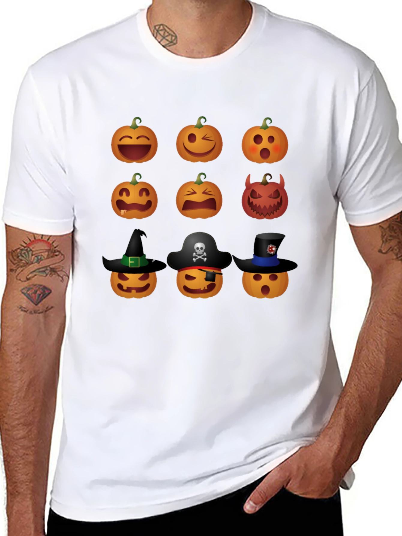 Halloween Pumpkin Emoji Graphic Tee
