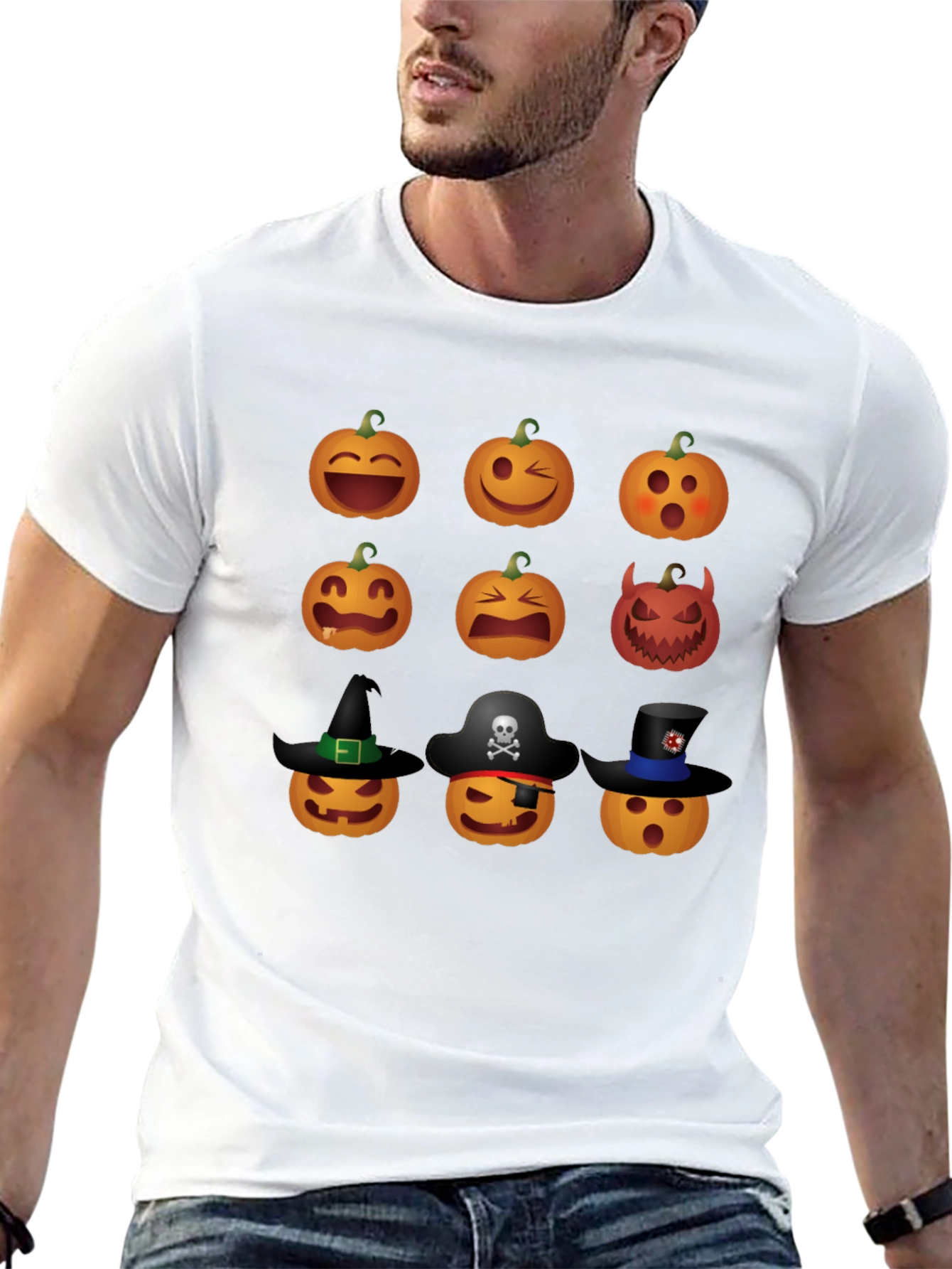 Halloween Pumpkin Emoji Graphic Tee