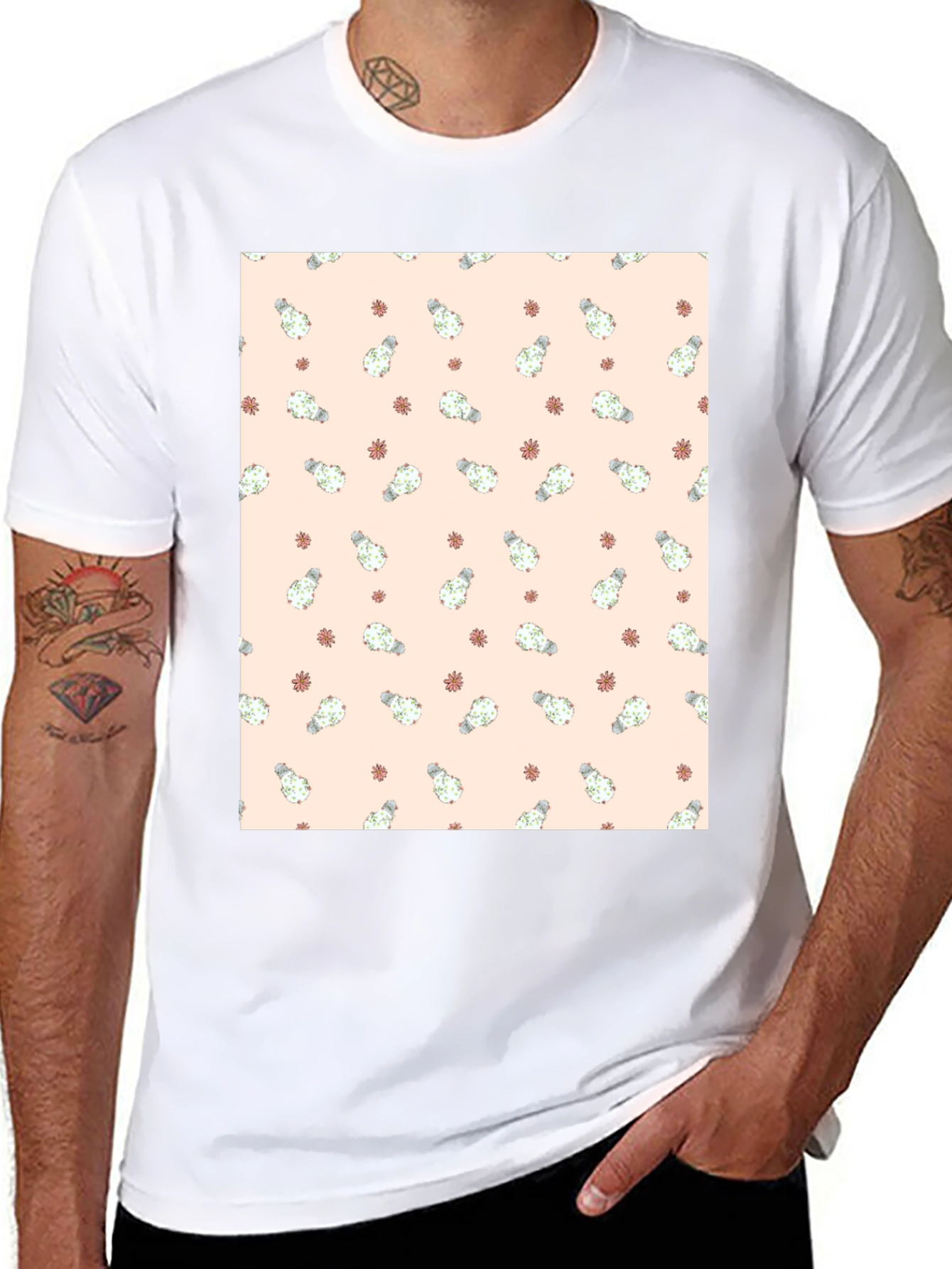 Cactus Pattern Tee - Stylish & Unique