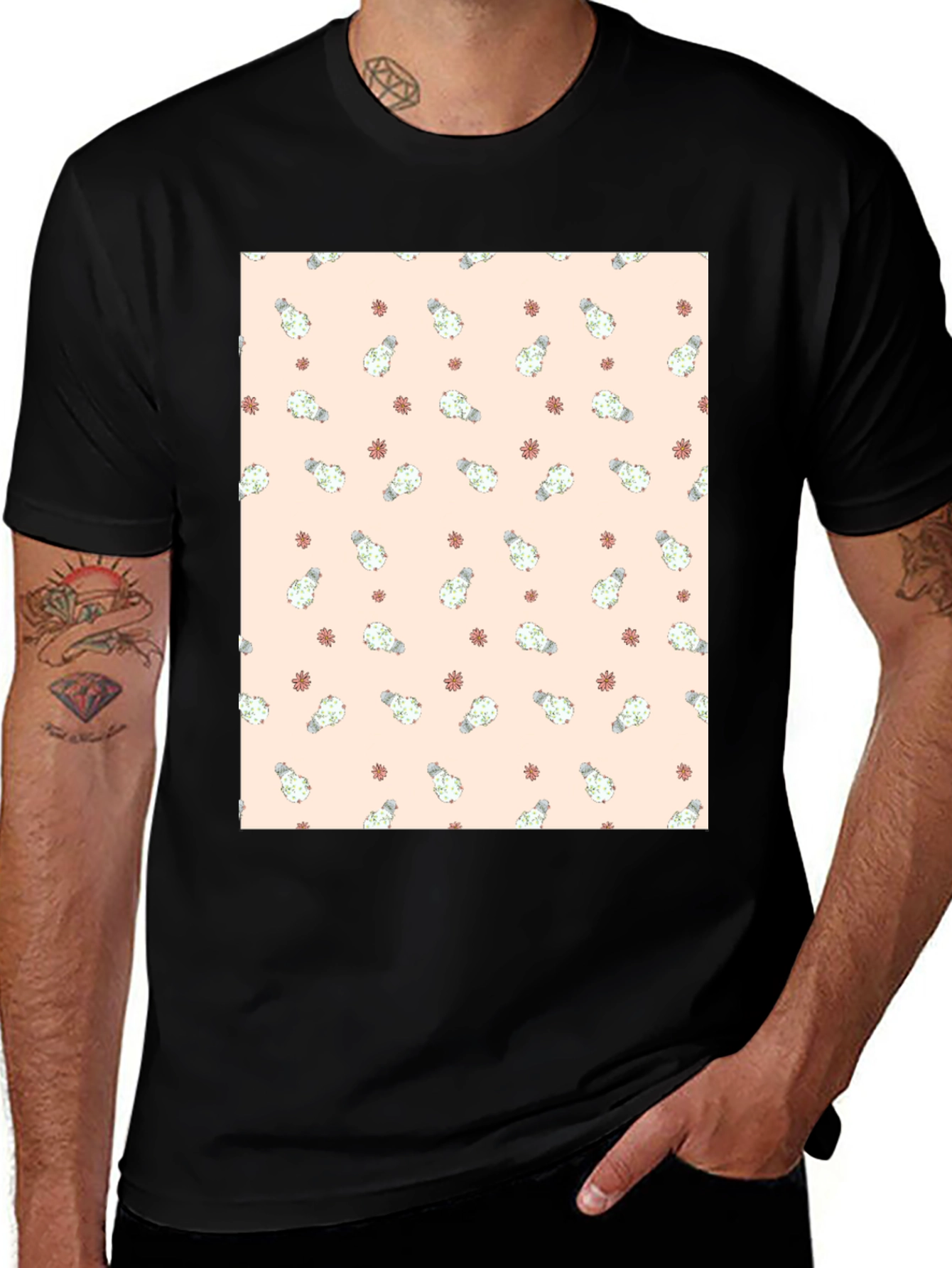 Cactus Pattern Tee - Stylish & Unique