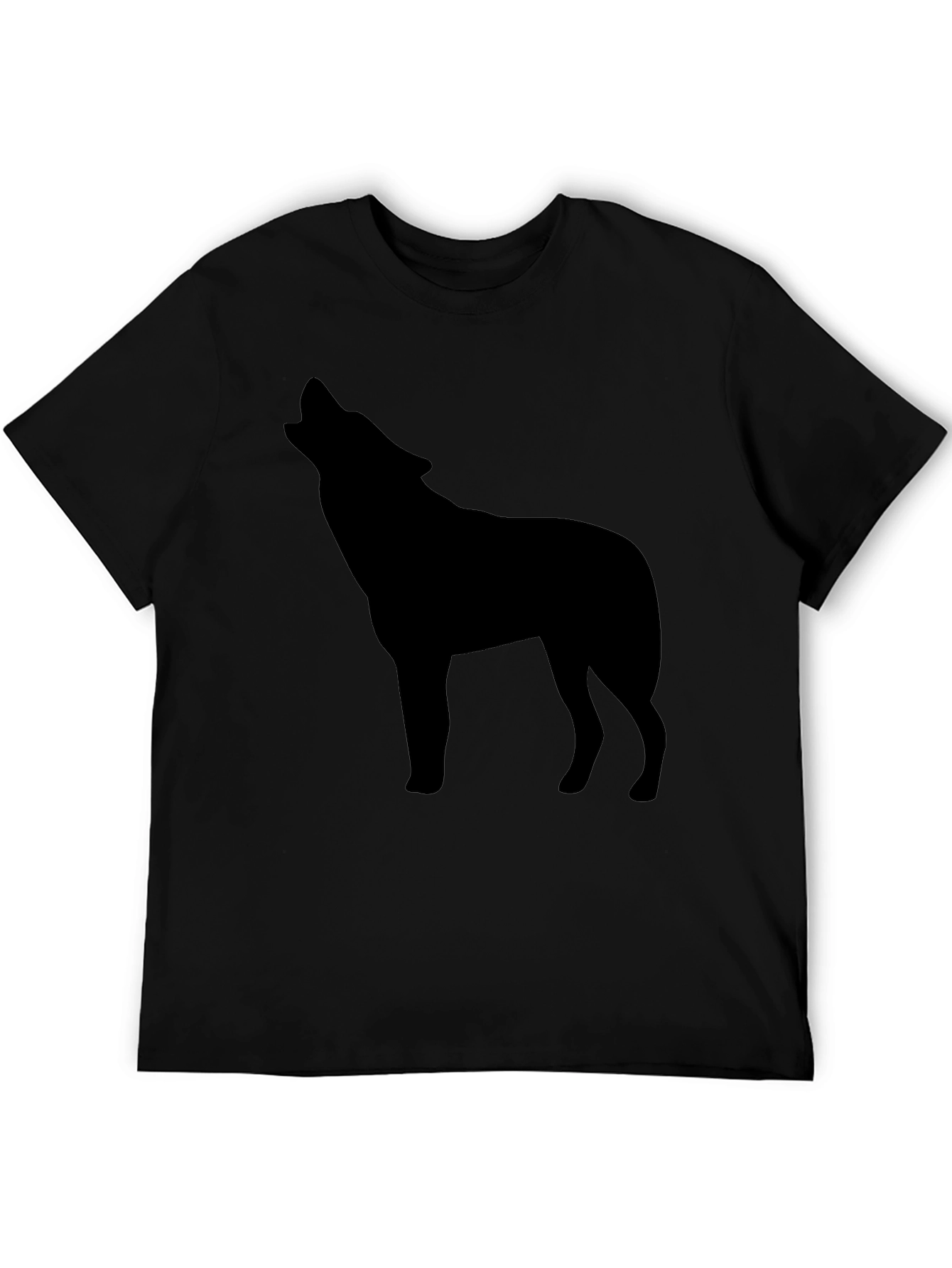 Mens Black Wolf Graphic Tee