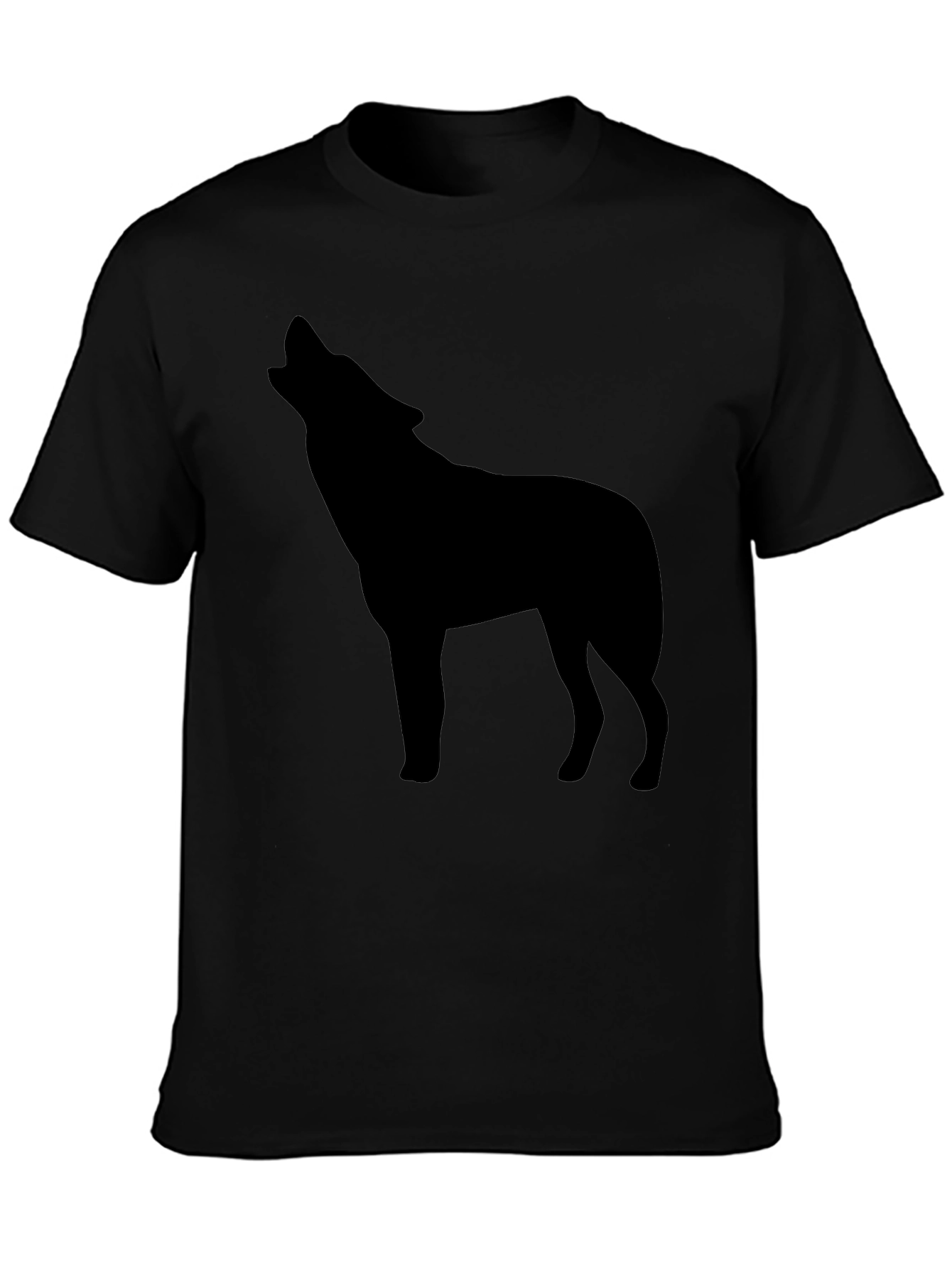 Mens Black Wolf Graphic Tee