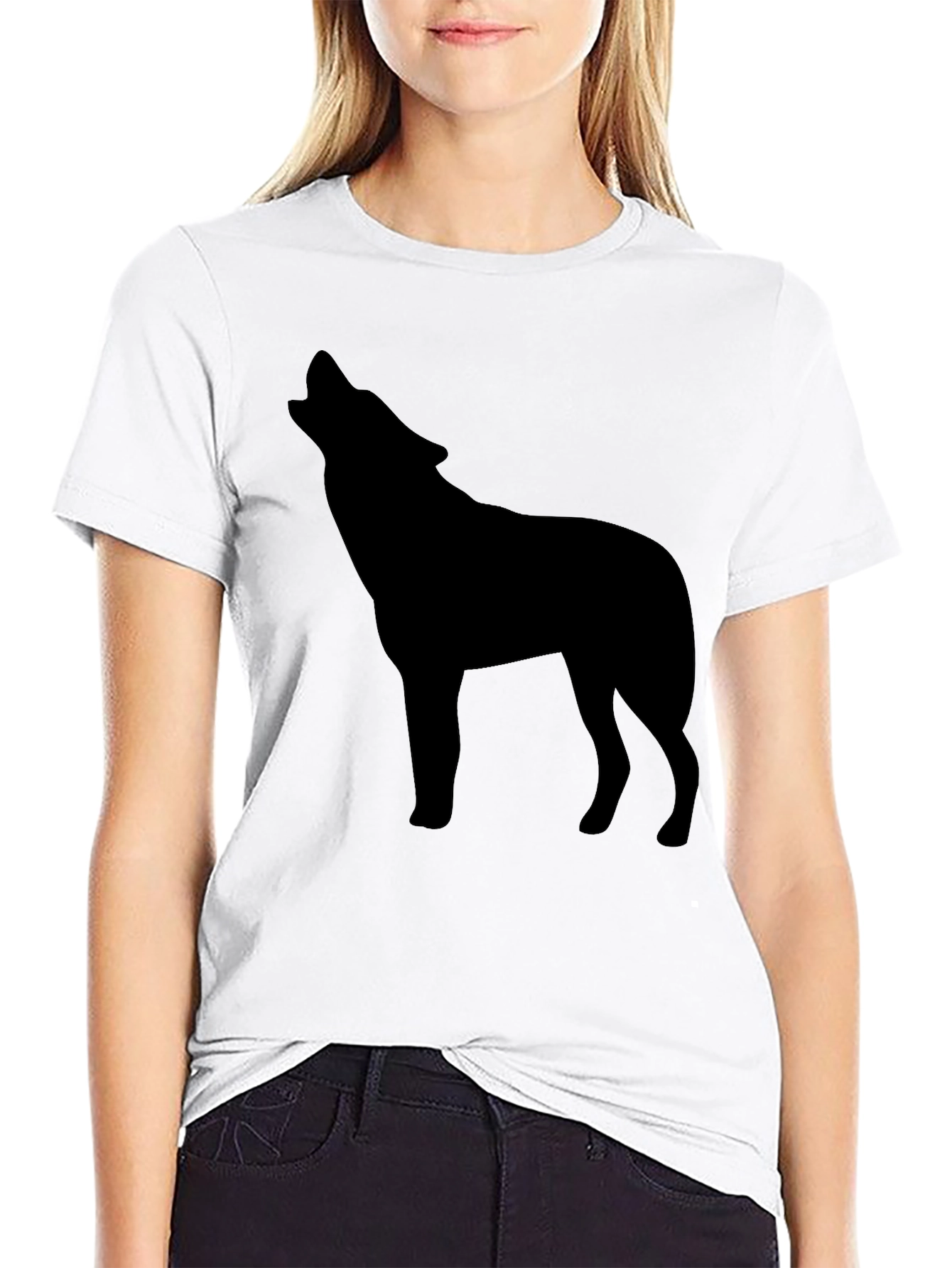 Mens Black Wolf Graphic Tee