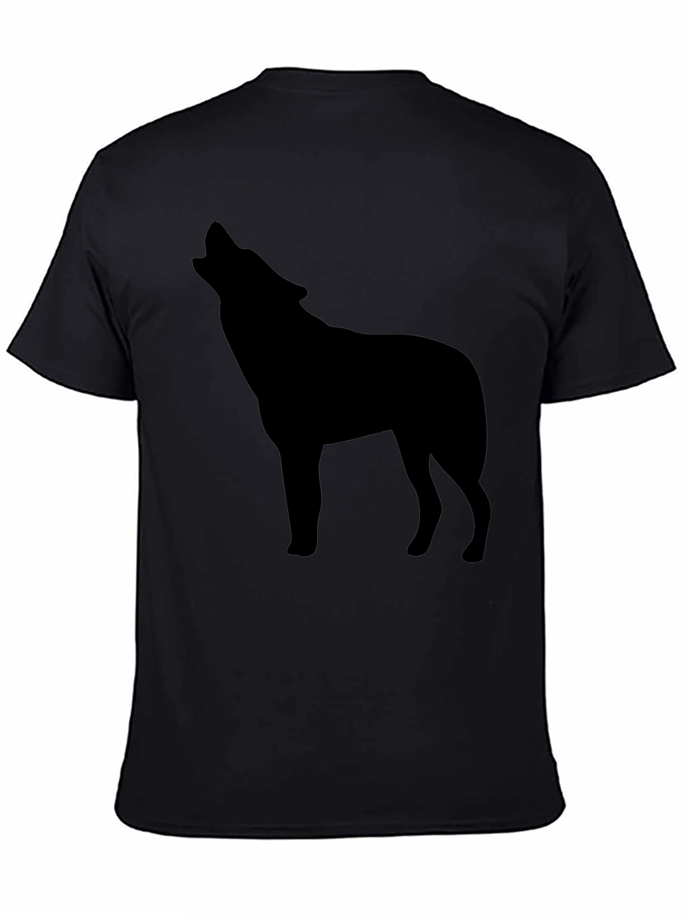 Mens Black Wolf Graphic Tee