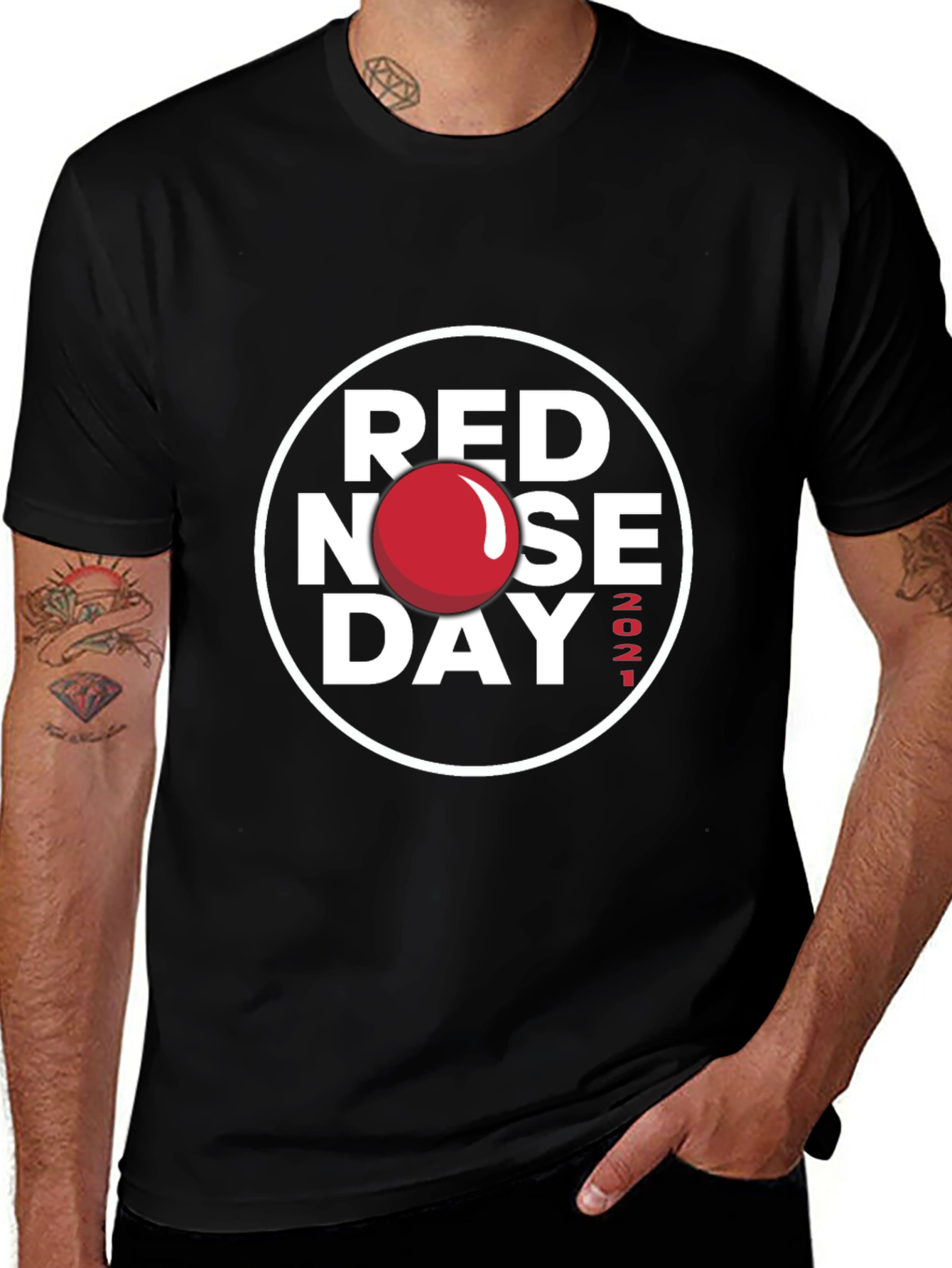 Red Nose Day 2021 T-Shirt - Classic Black Tee
