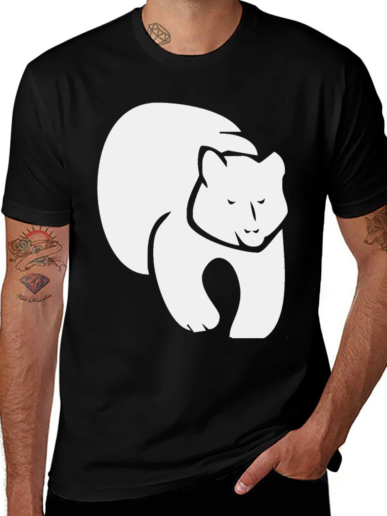 Black Bear Graphic Tee - Soft Cotton Blend