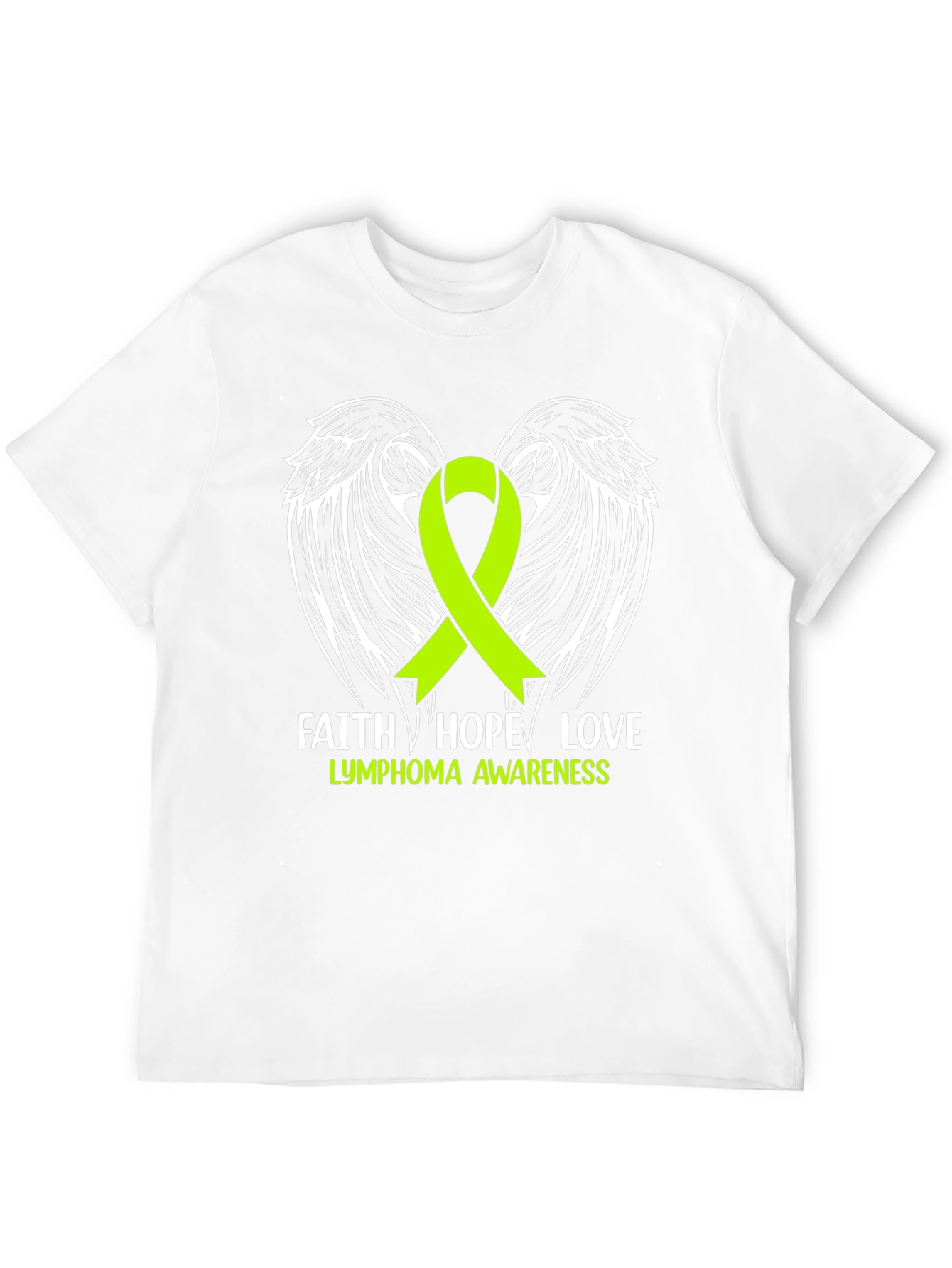 Lymphoma Awareness T-Shirt Faith Hope Love Black