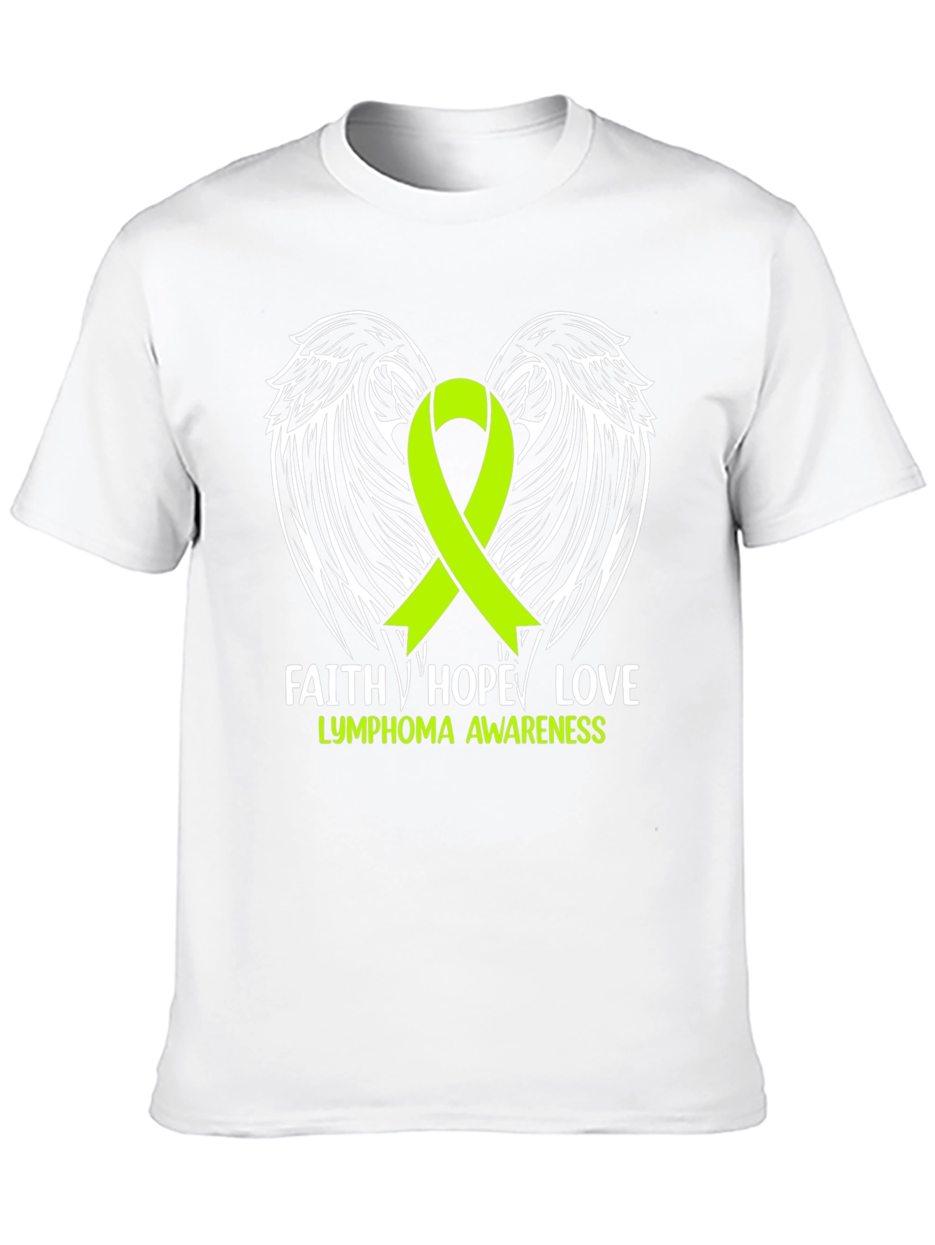 Lymphoma Awareness T-Shirt Faith Hope Love Black