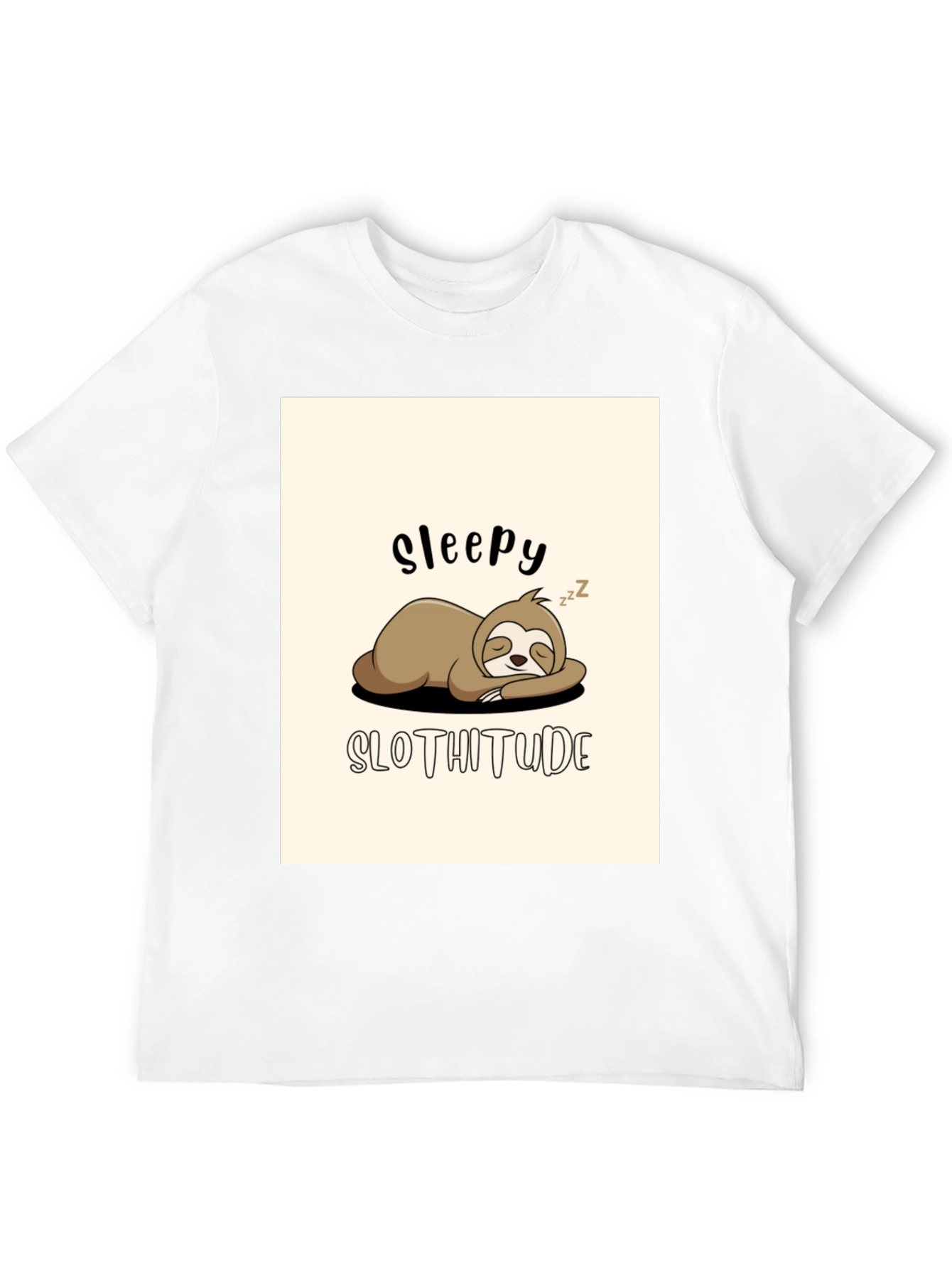 Sleepy Slothitude T-Shirt - Relaxed Fit Cute Sloth Design