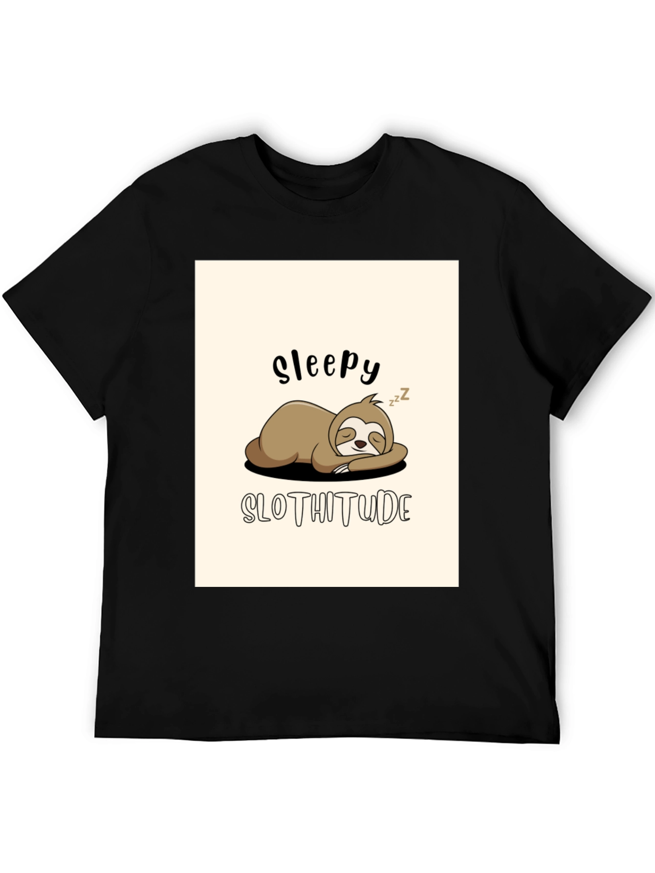 Sleepy Slothitude T-Shirt - Relaxed Fit Cute Sloth Design