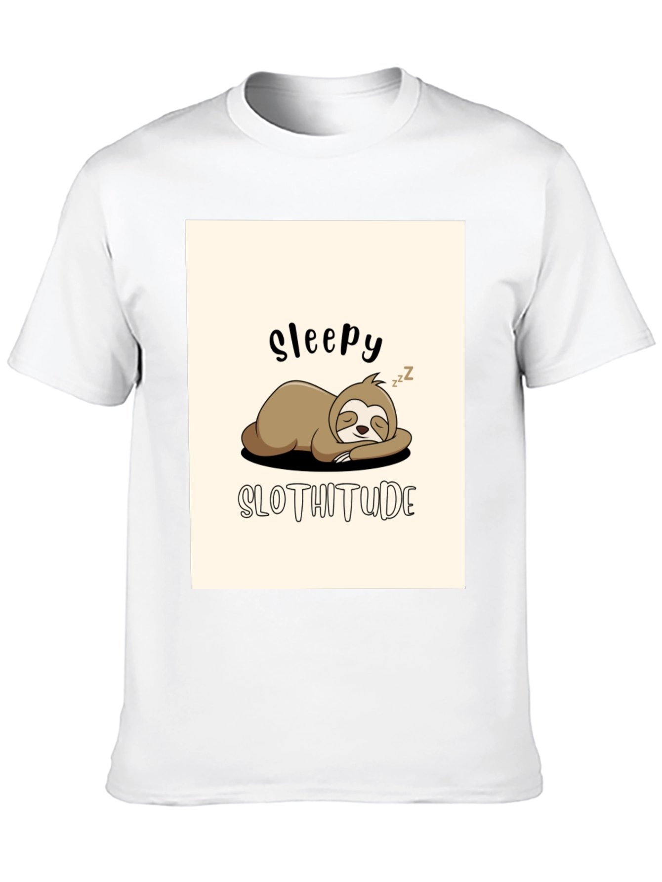 Sleepy Slothitude T-Shirt - Relaxed Fit Cute Sloth Design