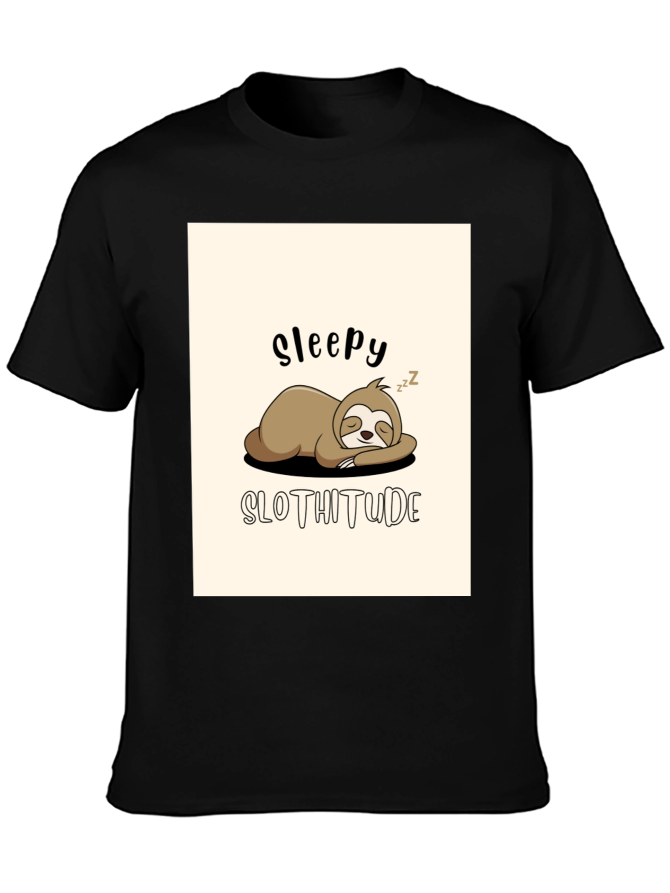 Sleepy Slothitude T-Shirt - Relaxed Fit Cute Sloth Design