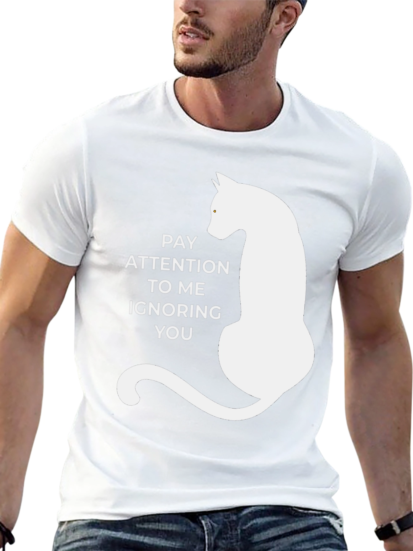 Pay Attention Cat T-Shirt - Humorous Tee