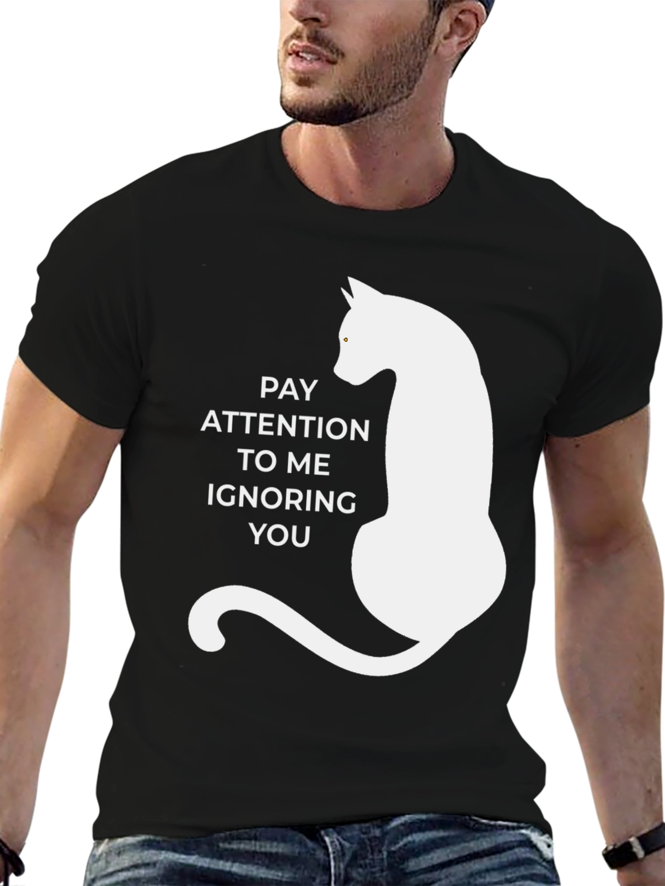 Pay Attention Cat T-Shirt - Humorous Tee