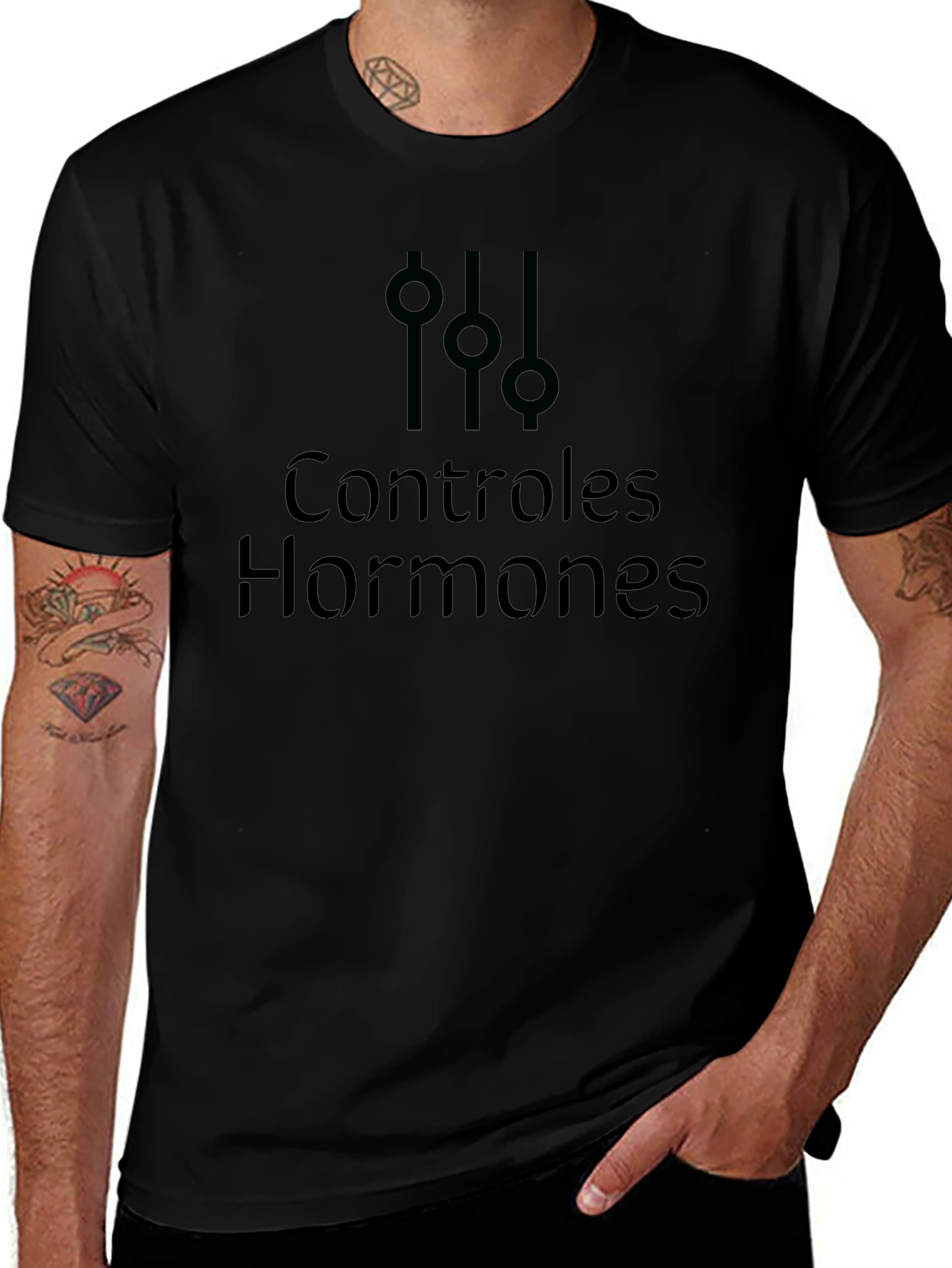 Control Hormones Black T-Shirt