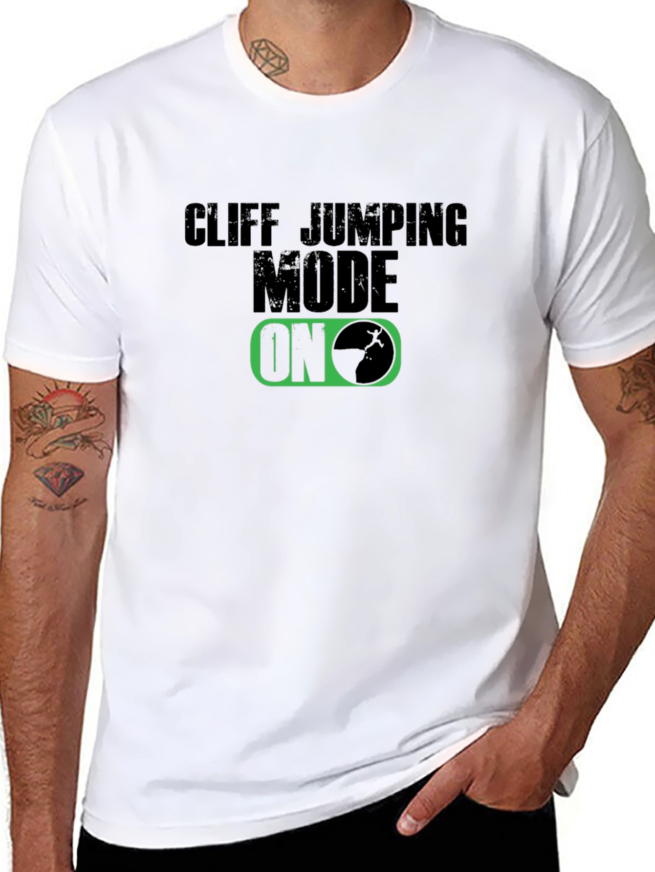 Cliff Jumping Mode On - Graphic T-Shirt