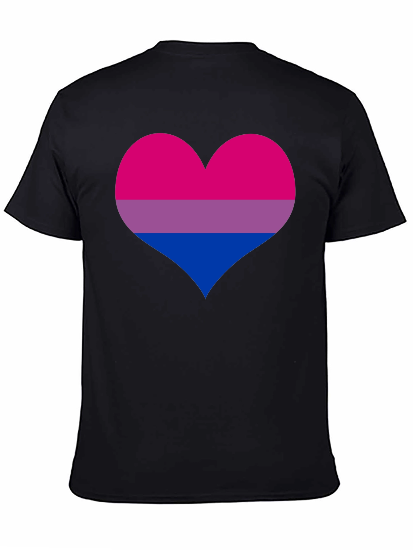 Bisexual Pride Heart Graphic Tee - Black
