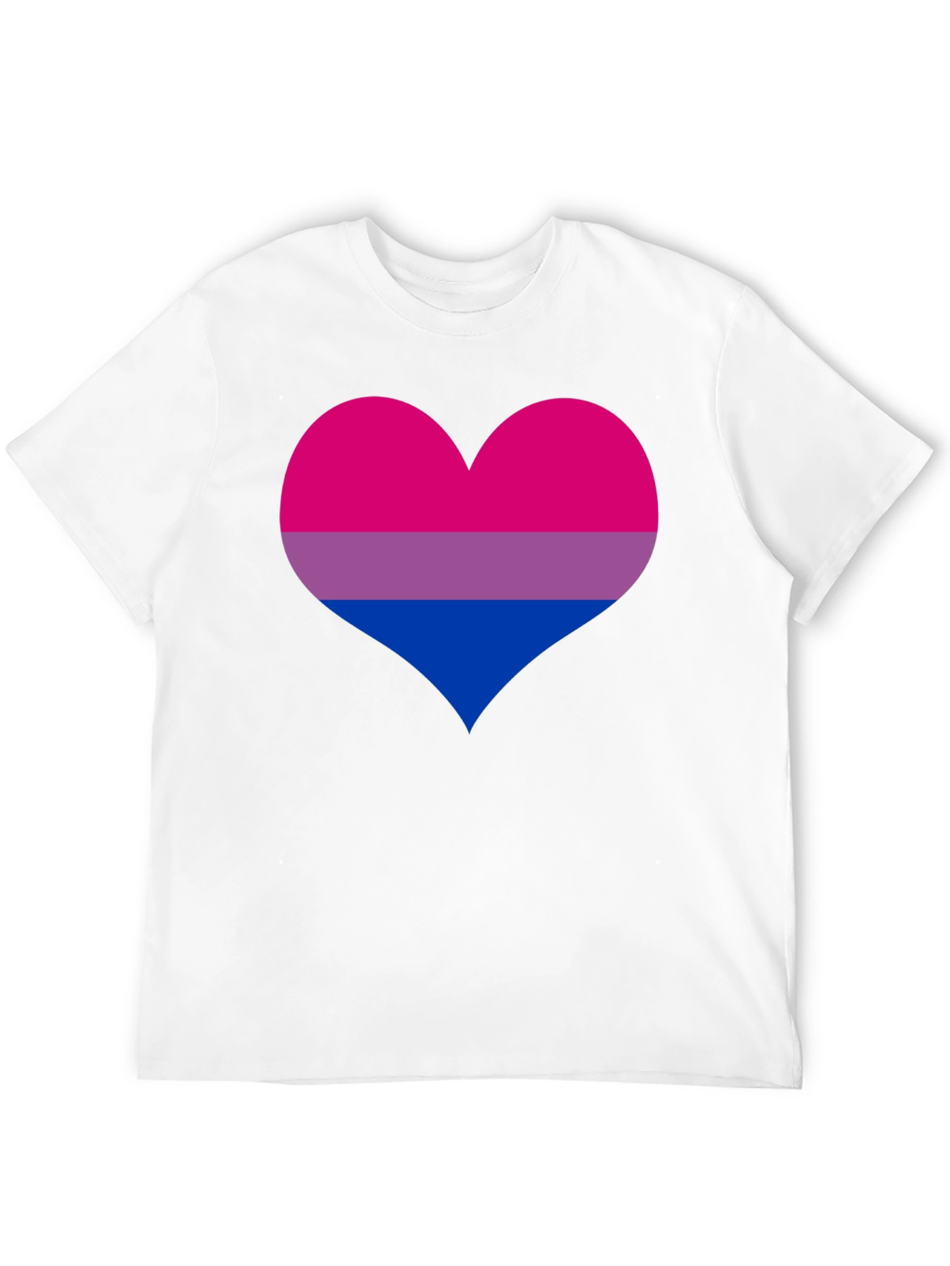 Bisexual Pride Heart Graphic Tee - Black
