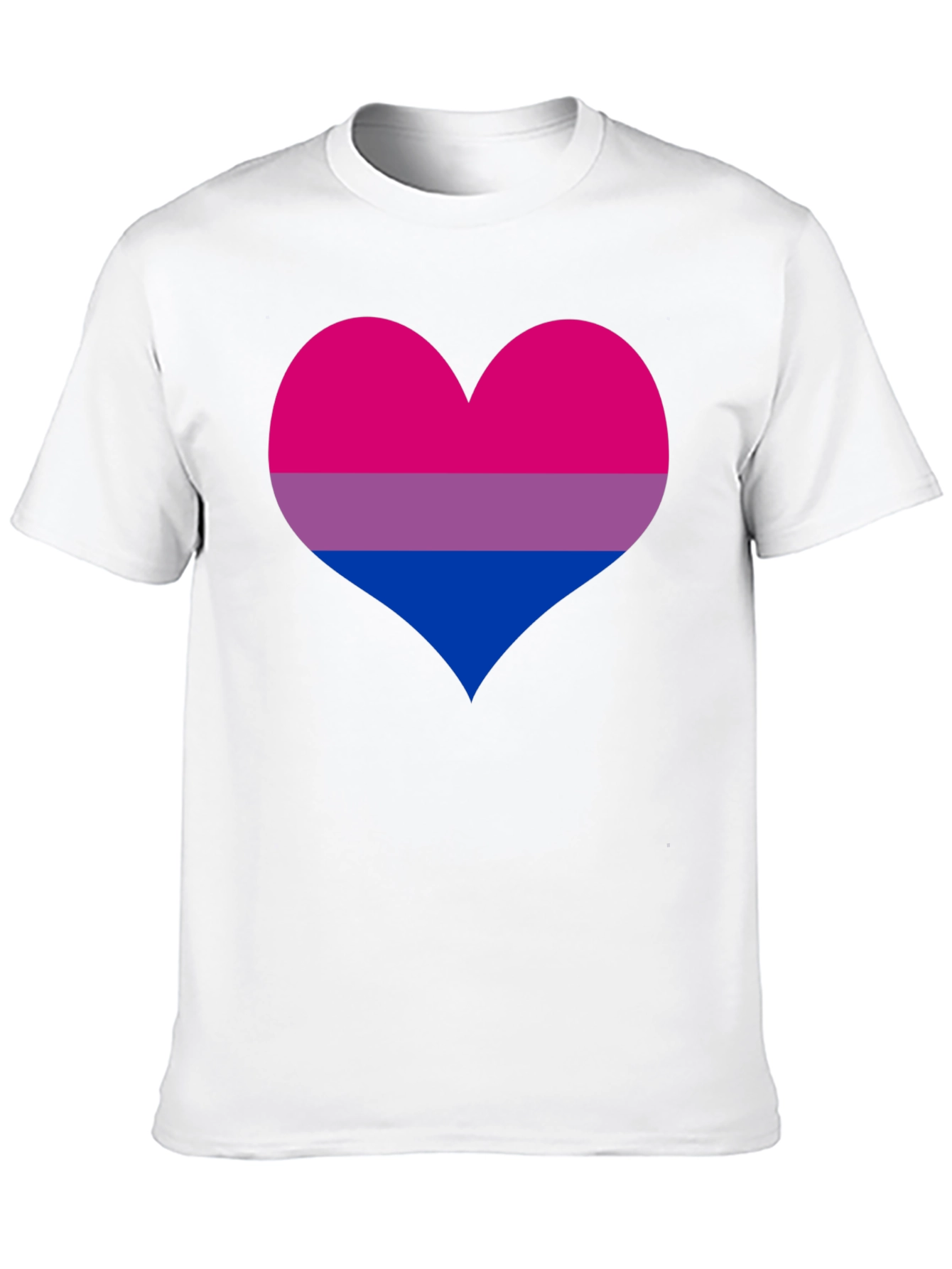 Bisexual Pride Heart Graphic Tee - Black