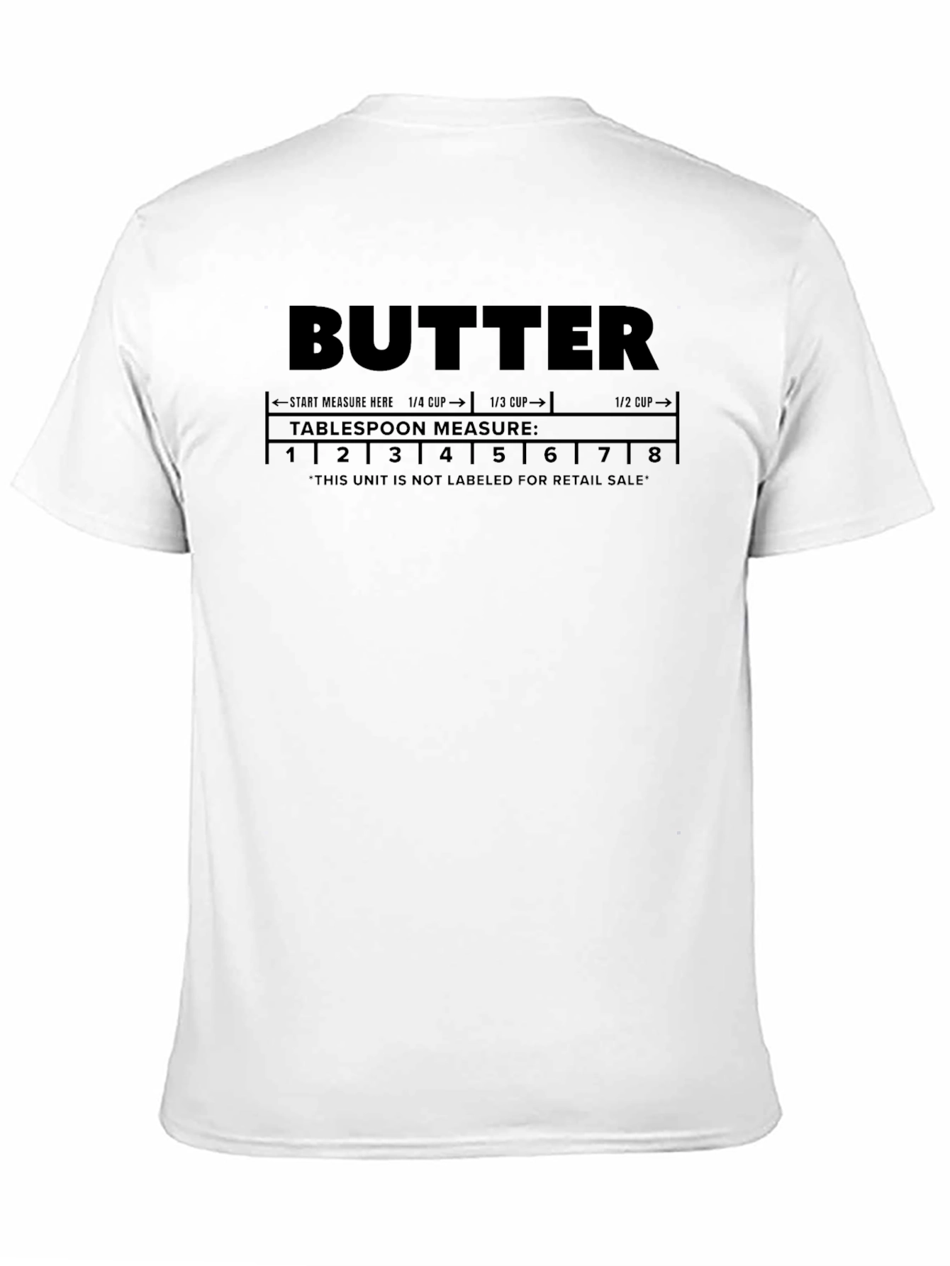 Butter Measurement T-Shirt: Tablespoon Conversion Chart Graphic Tee