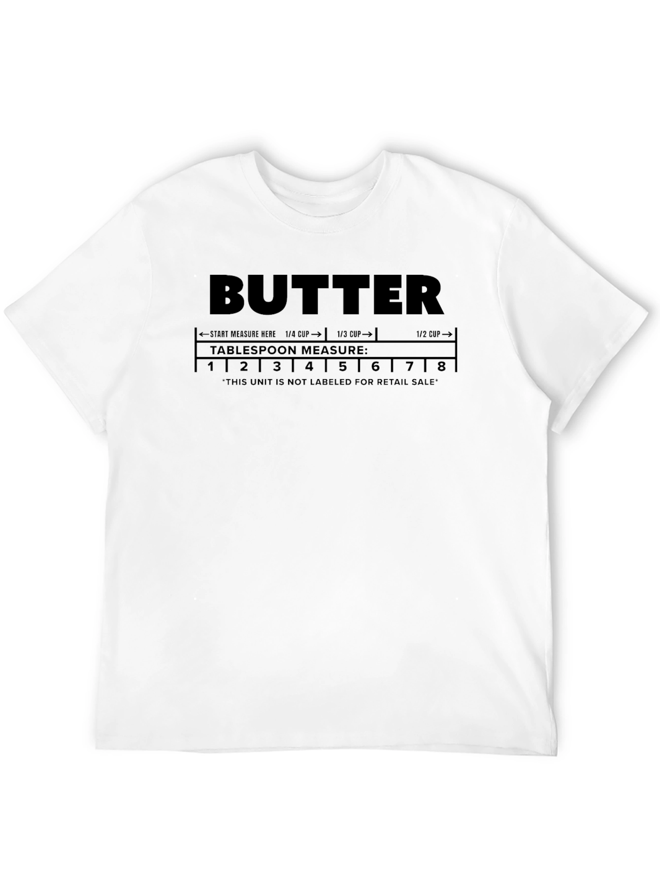 Butter Measurement T-Shirt: Tablespoon Conversion Chart Graphic Tee