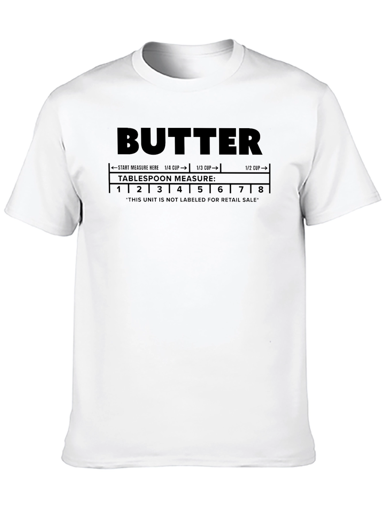 Butter Measurement T-Shirt: Tablespoon Conversion Chart Graphic Tee