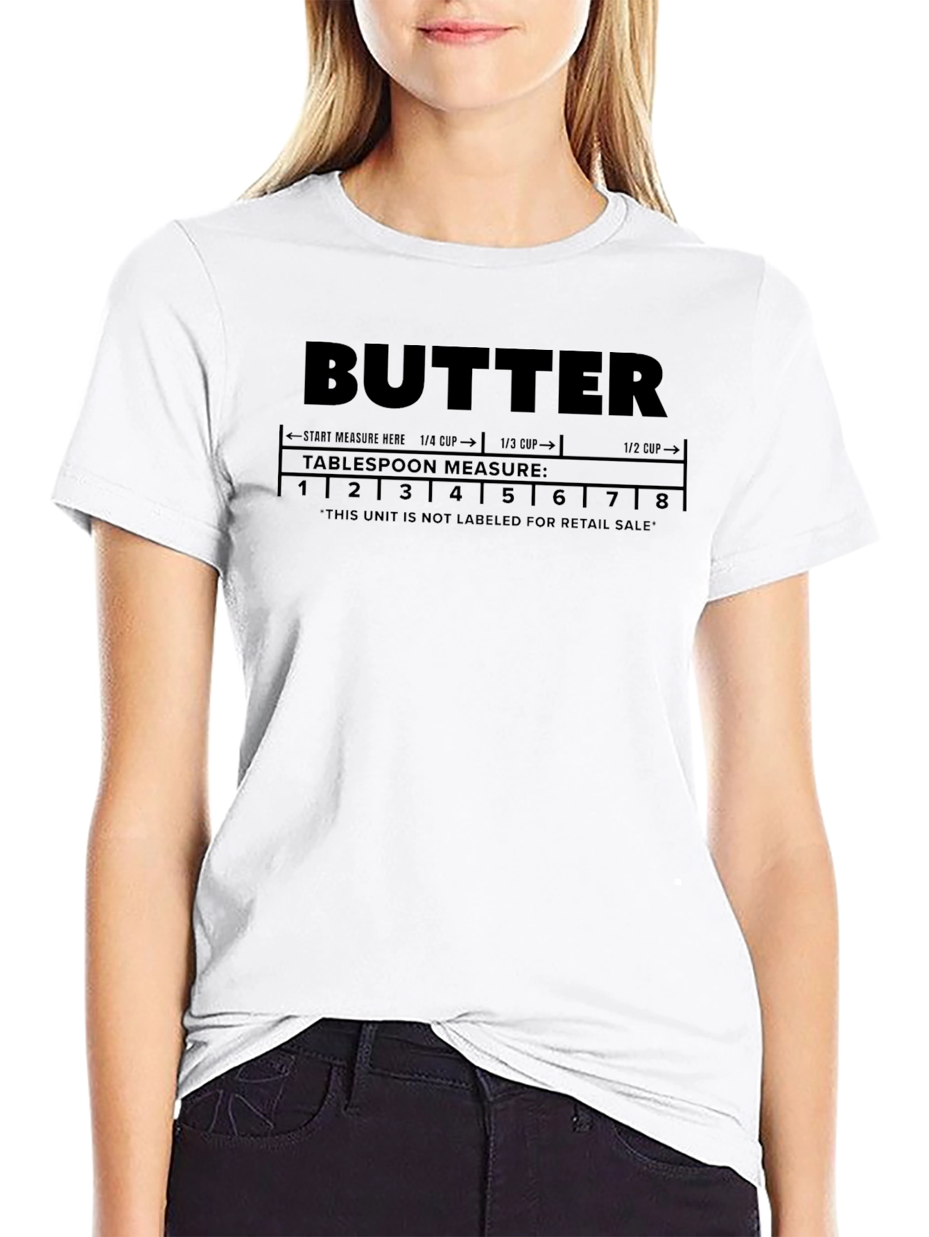 Butter Measurement T-Shirt: Tablespoon Conversion Chart Graphic Tee