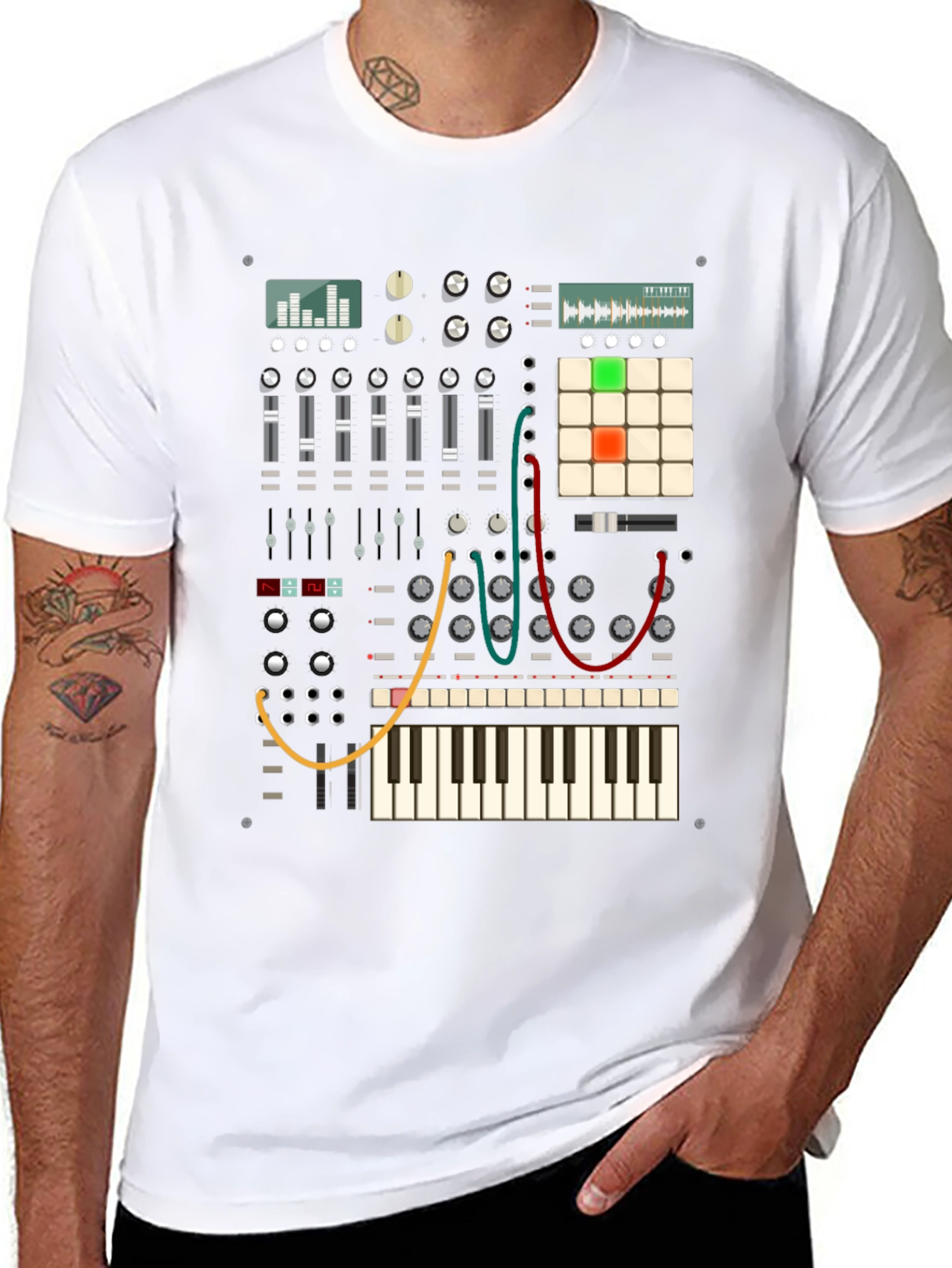 Synthesizer Graphic T-Shirt - Music Lover Tee