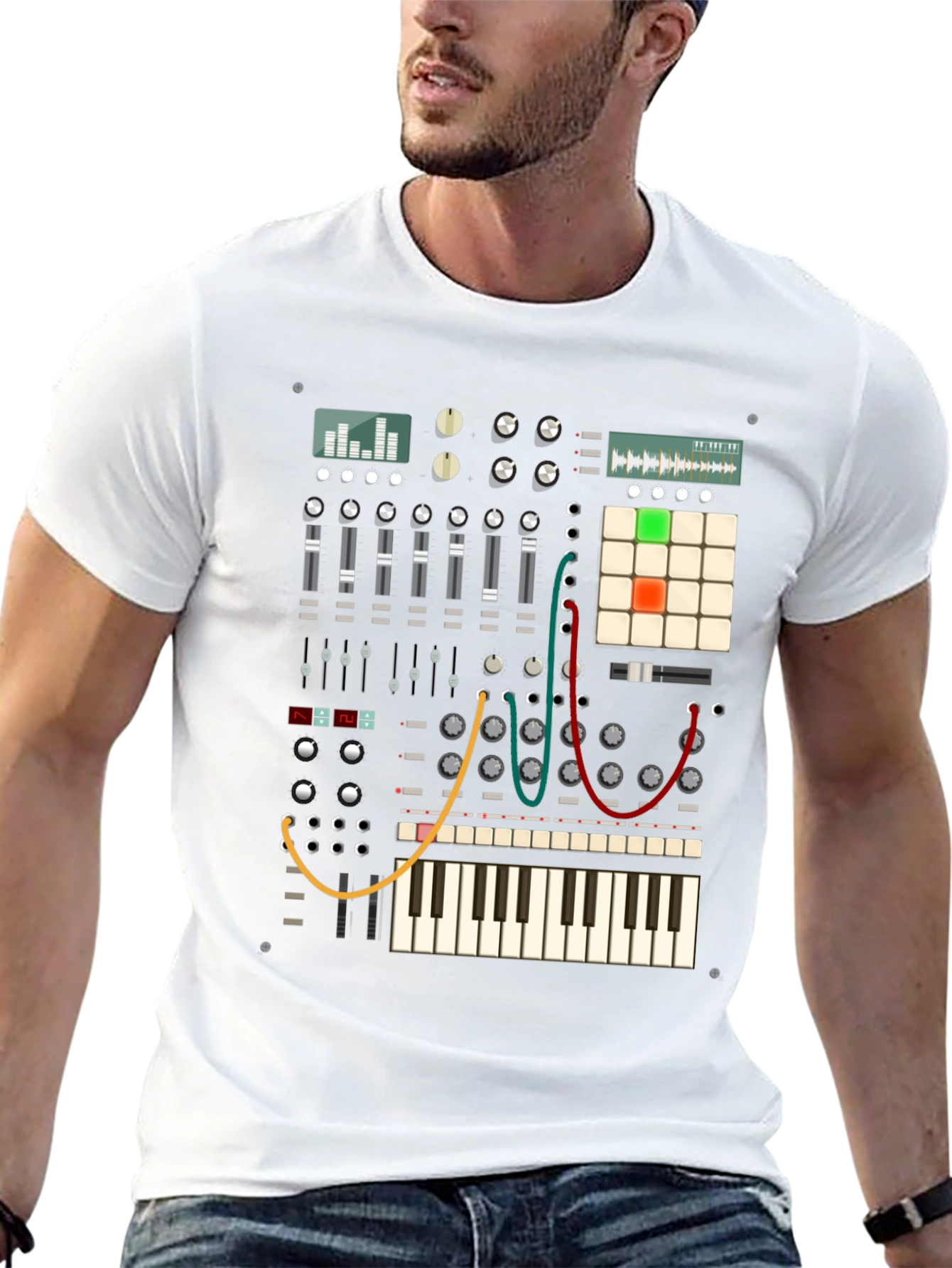 Synthesizer Graphic T-Shirt - Music Lover Tee
