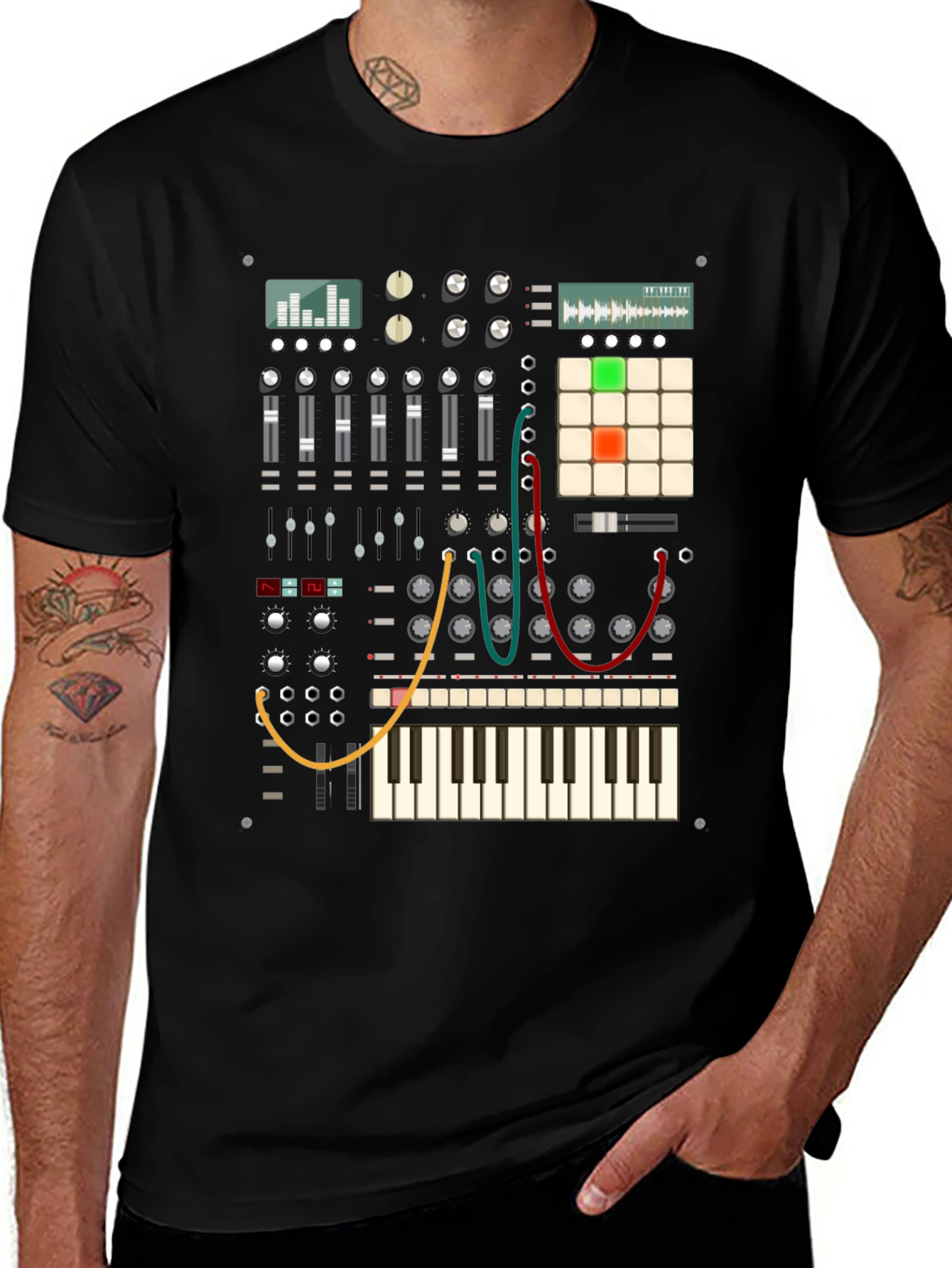 Synthesizer Graphic T-Shirt - Music Lover Tee