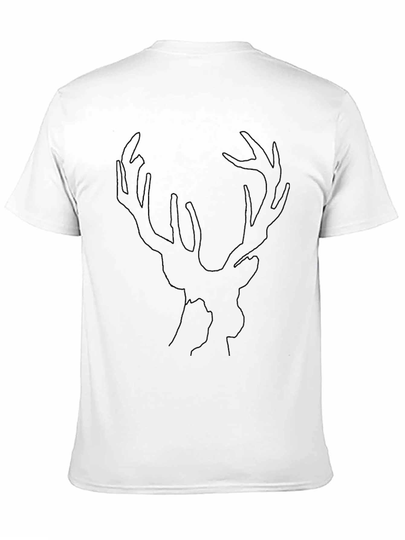 Minimalist Deer Outline Black T-Shirt