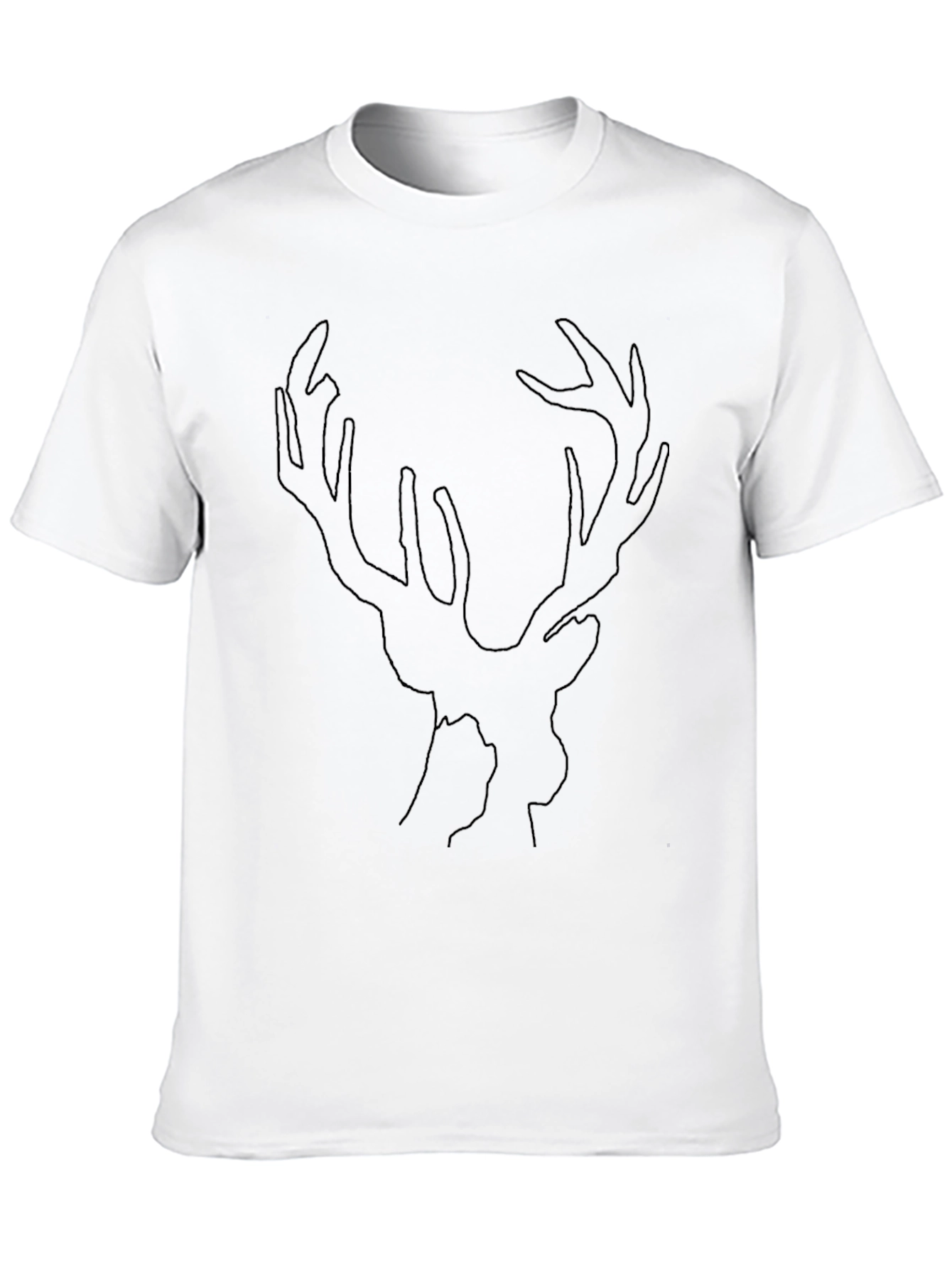 Minimalist Deer Outline Black T-Shirt