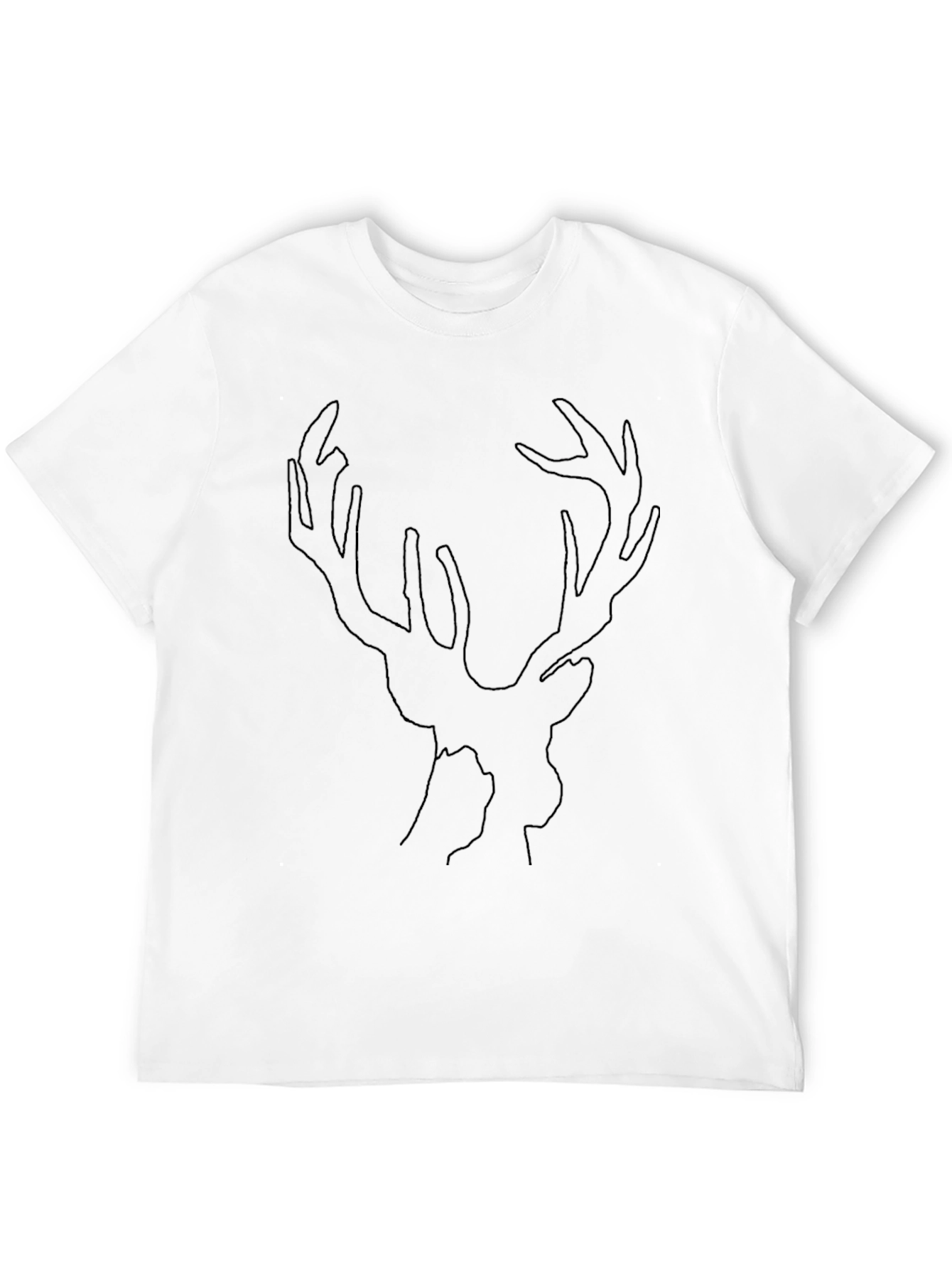 Minimalist Deer Outline Black T-Shirt