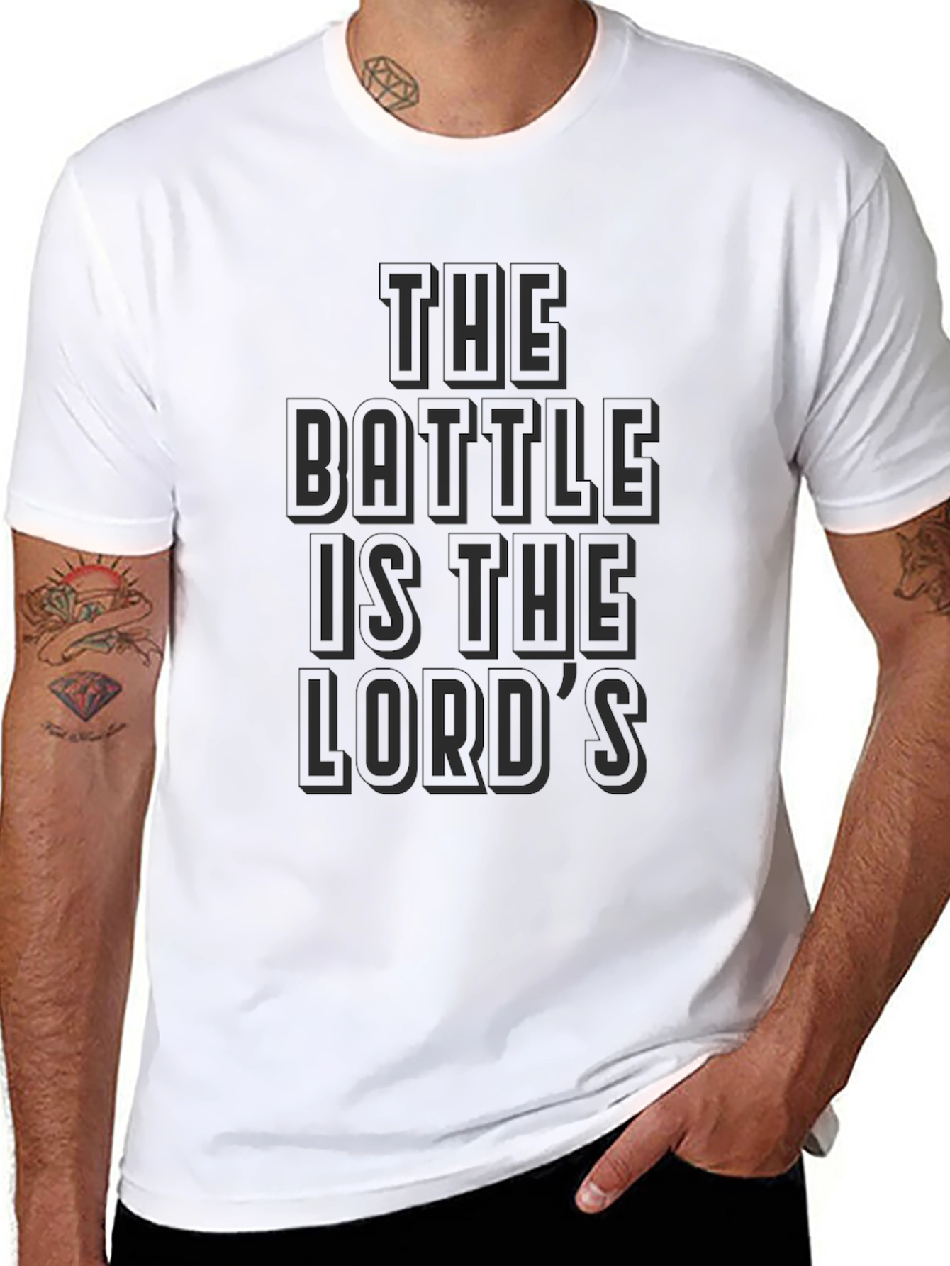 The Battle is the Lords Black T-Shirt