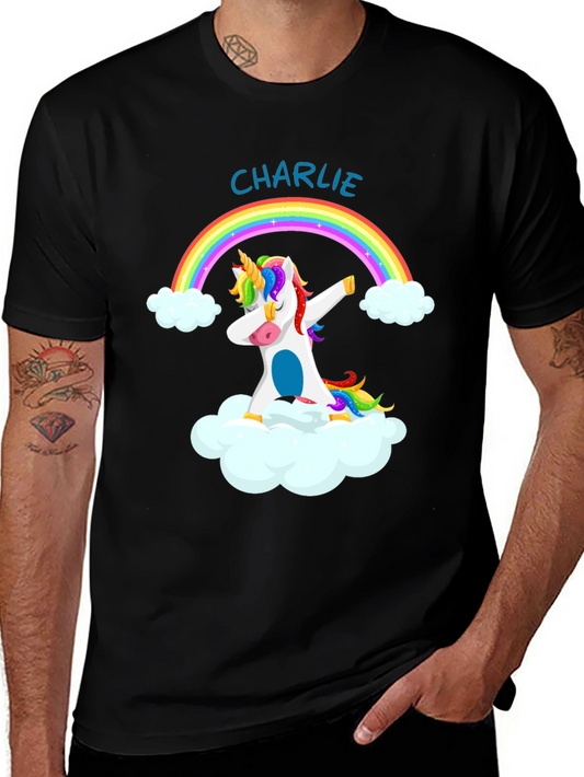Unicorn Dabbing Rainbow T-Shirt - Personalized Fun!