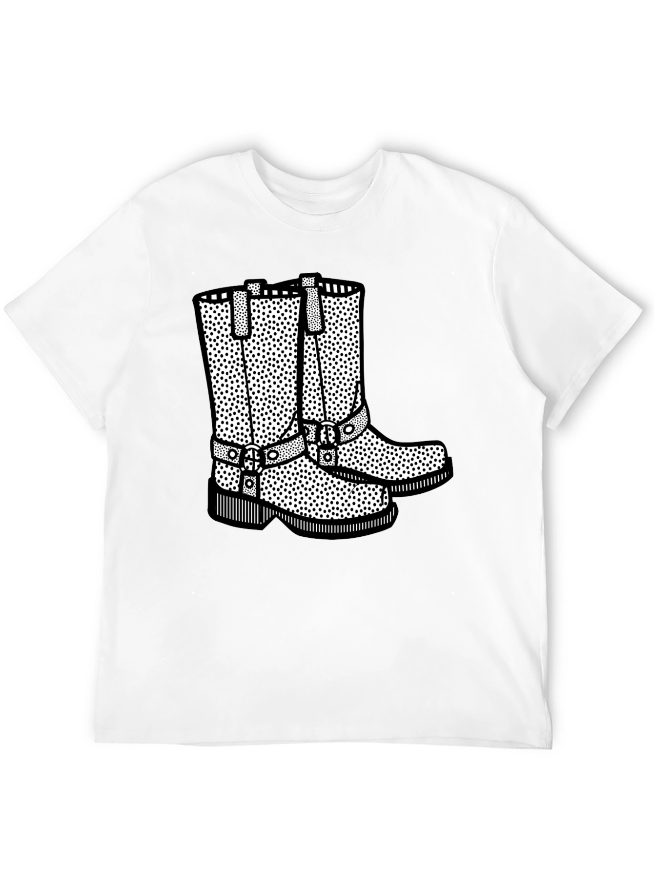 Cowboy Boot Graphic Print Black T-Shirt