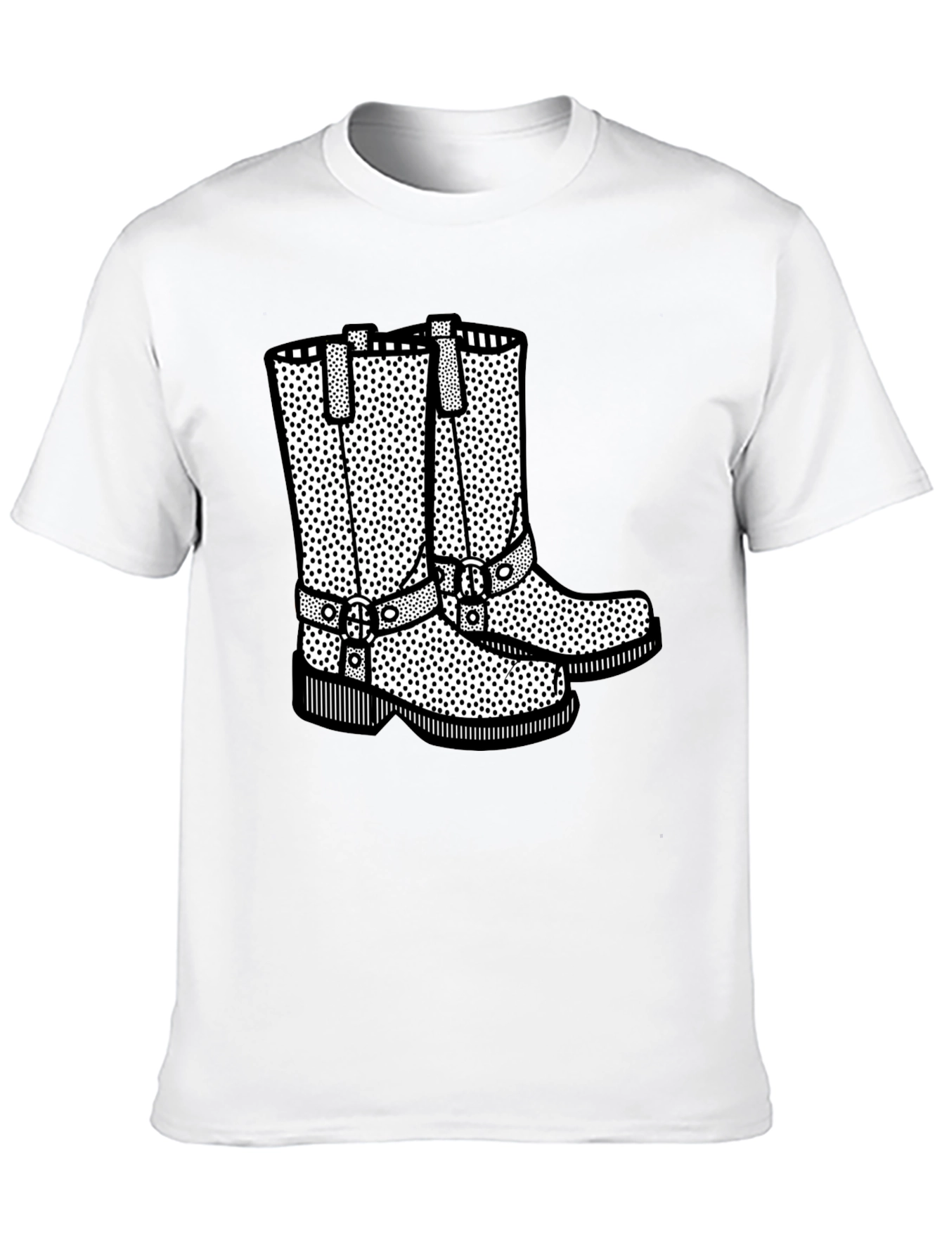 Cowboy Boot Graphic Print Black T-Shirt