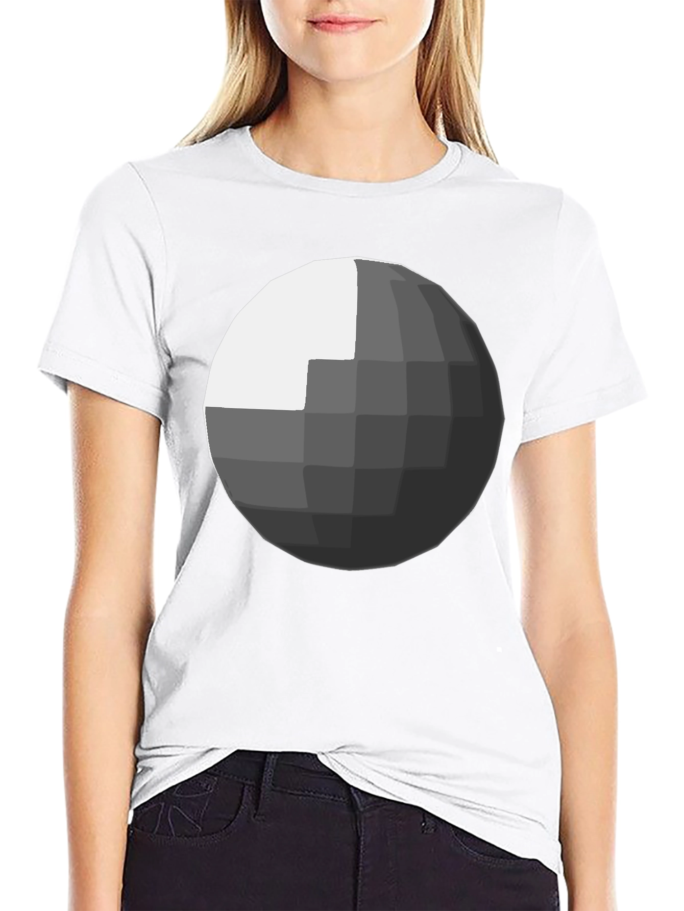 Geometric Sphere Graphic Black T-Shirt