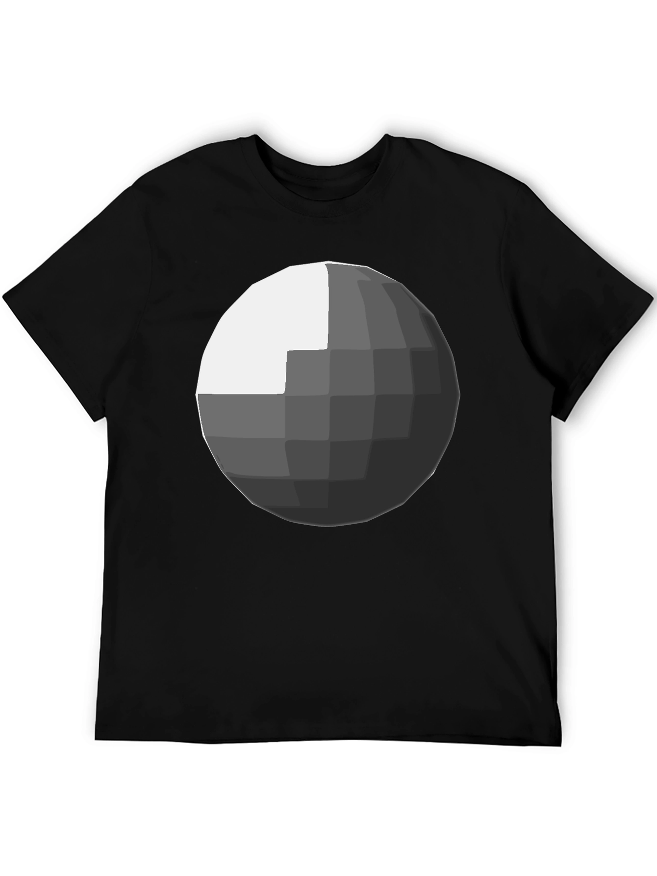 Geometric Sphere Graphic Black T-Shirt