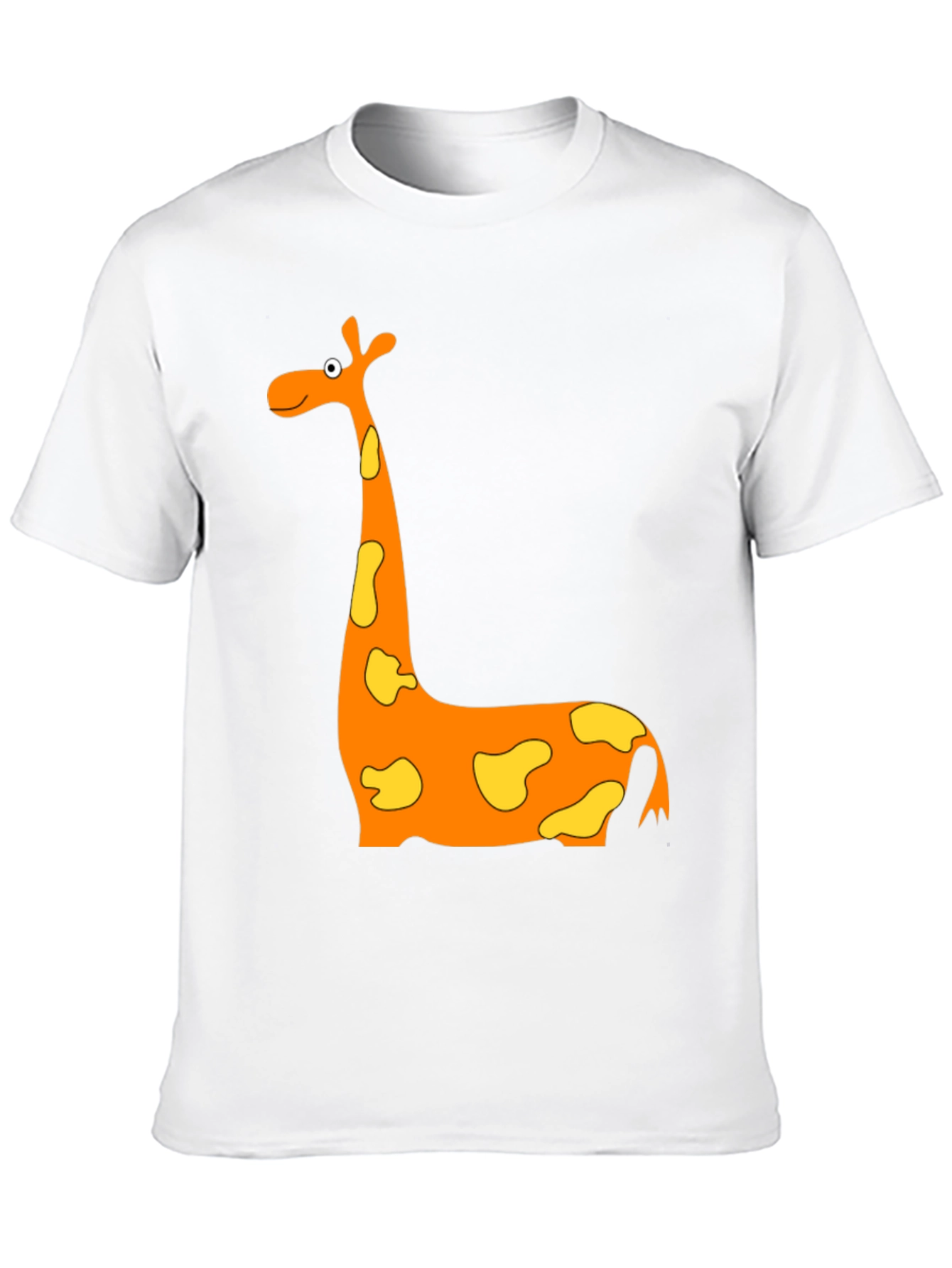 Cartoon Giraffe Graphic T-Shirt - Black