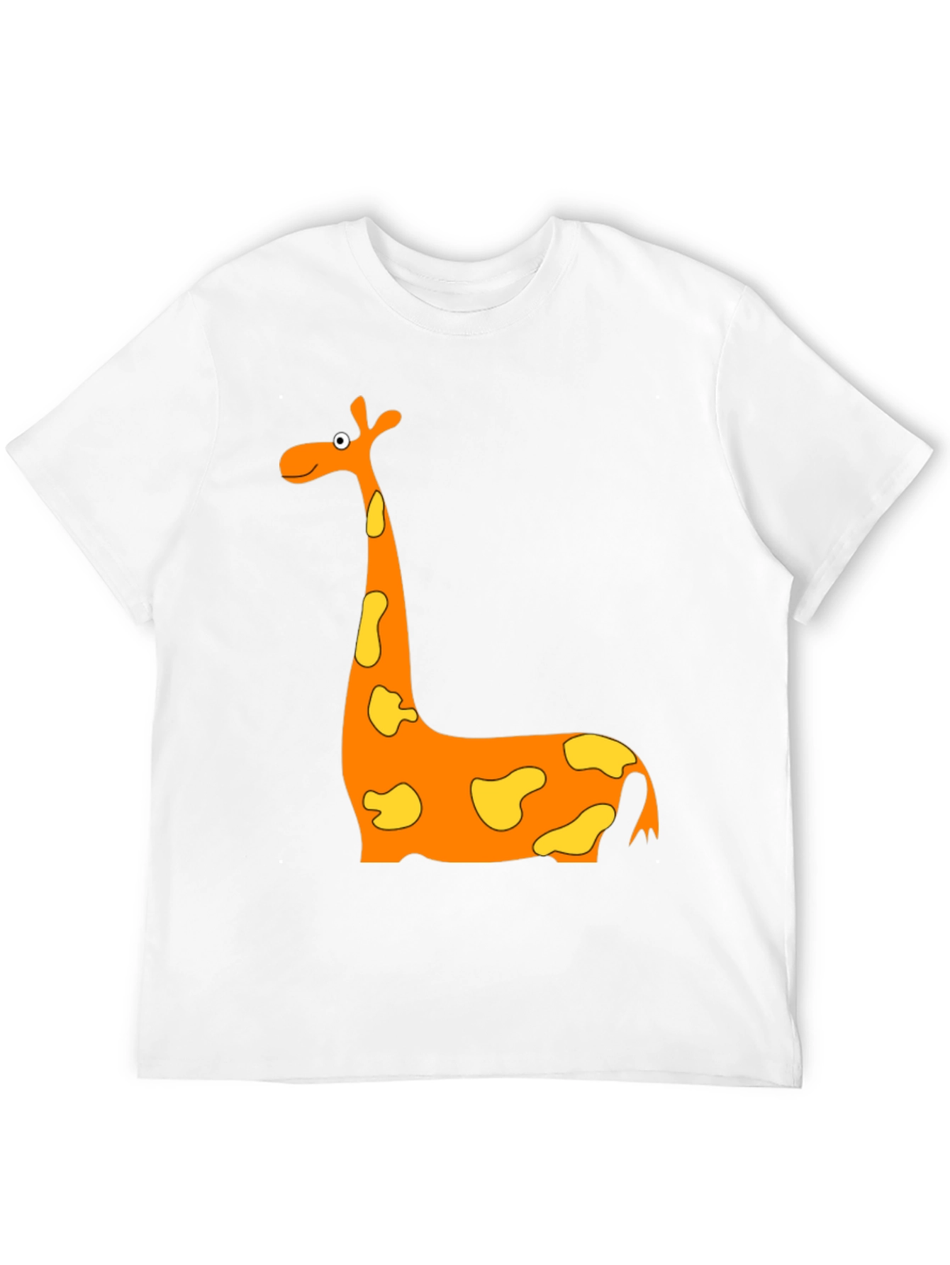 Cartoon Giraffe Graphic T-Shirt - Black