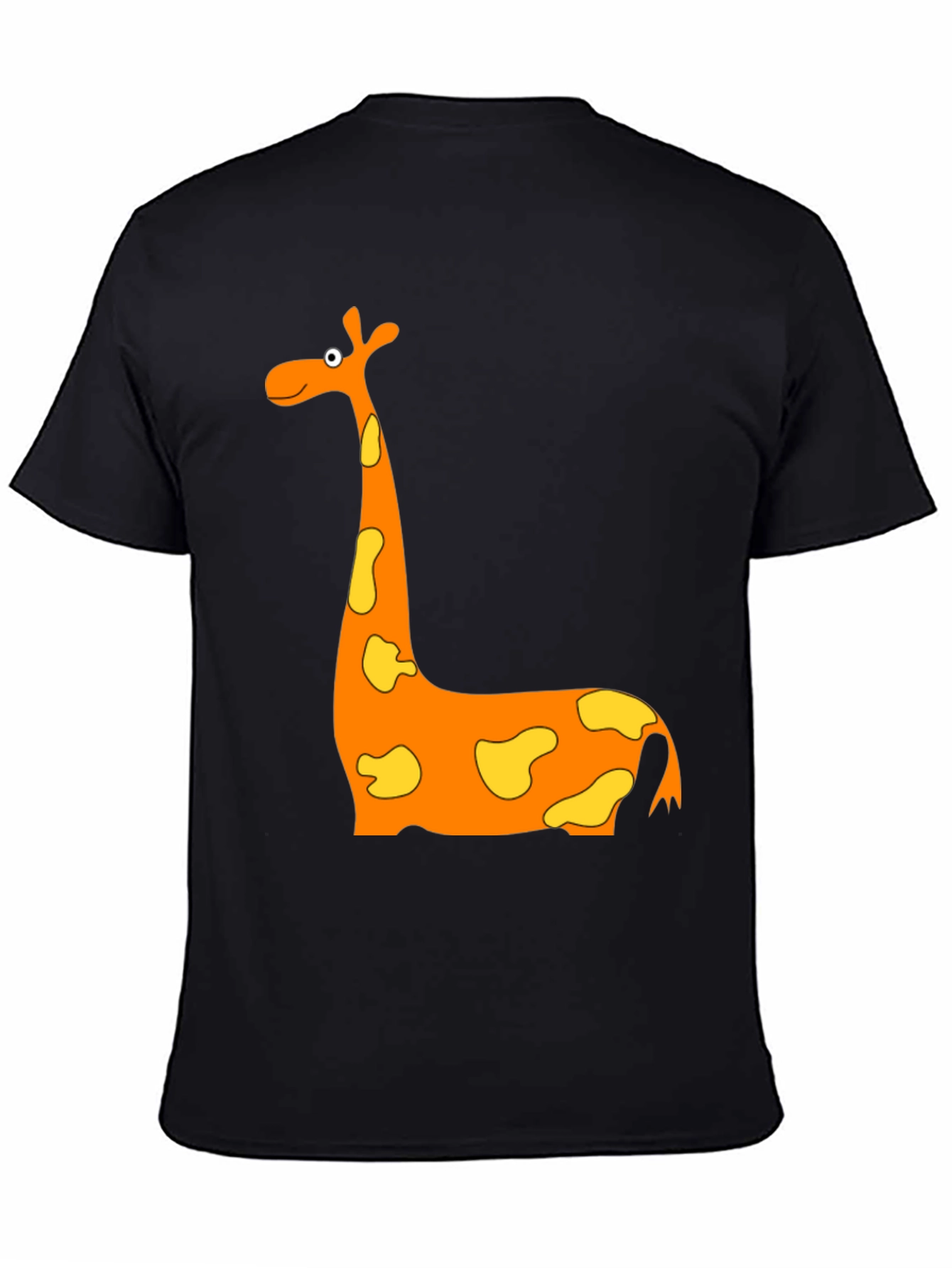 Cartoon Giraffe Graphic T-Shirt - Black