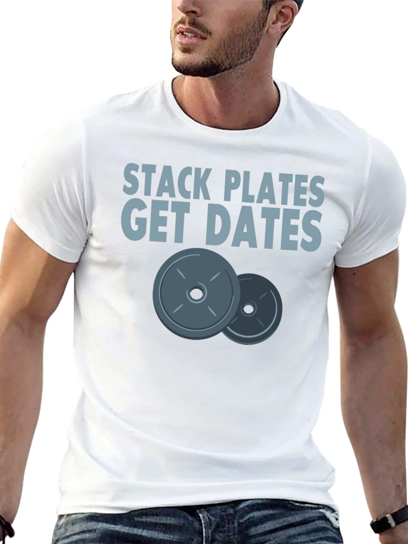 Stack Plates Get Dates Graphic Tee - Gym Motivation