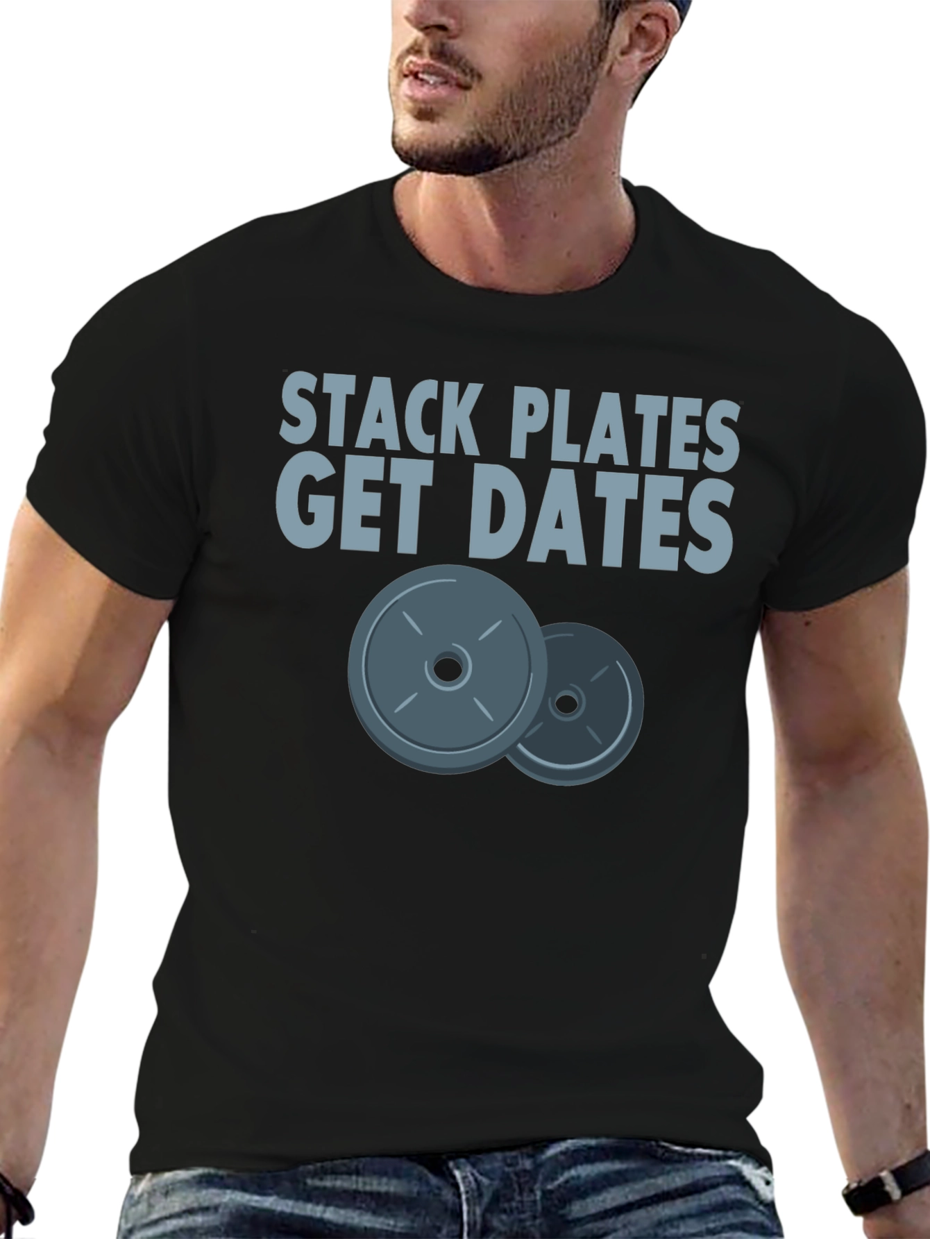Stack Plates Get Dates Graphic Tee - Gym Motivation